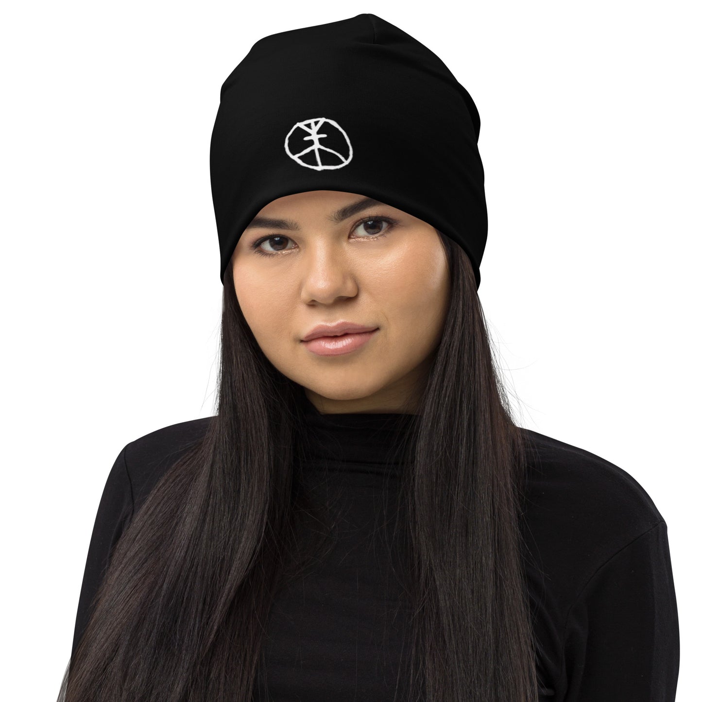 sUPeR Black All-Over Print Beanie