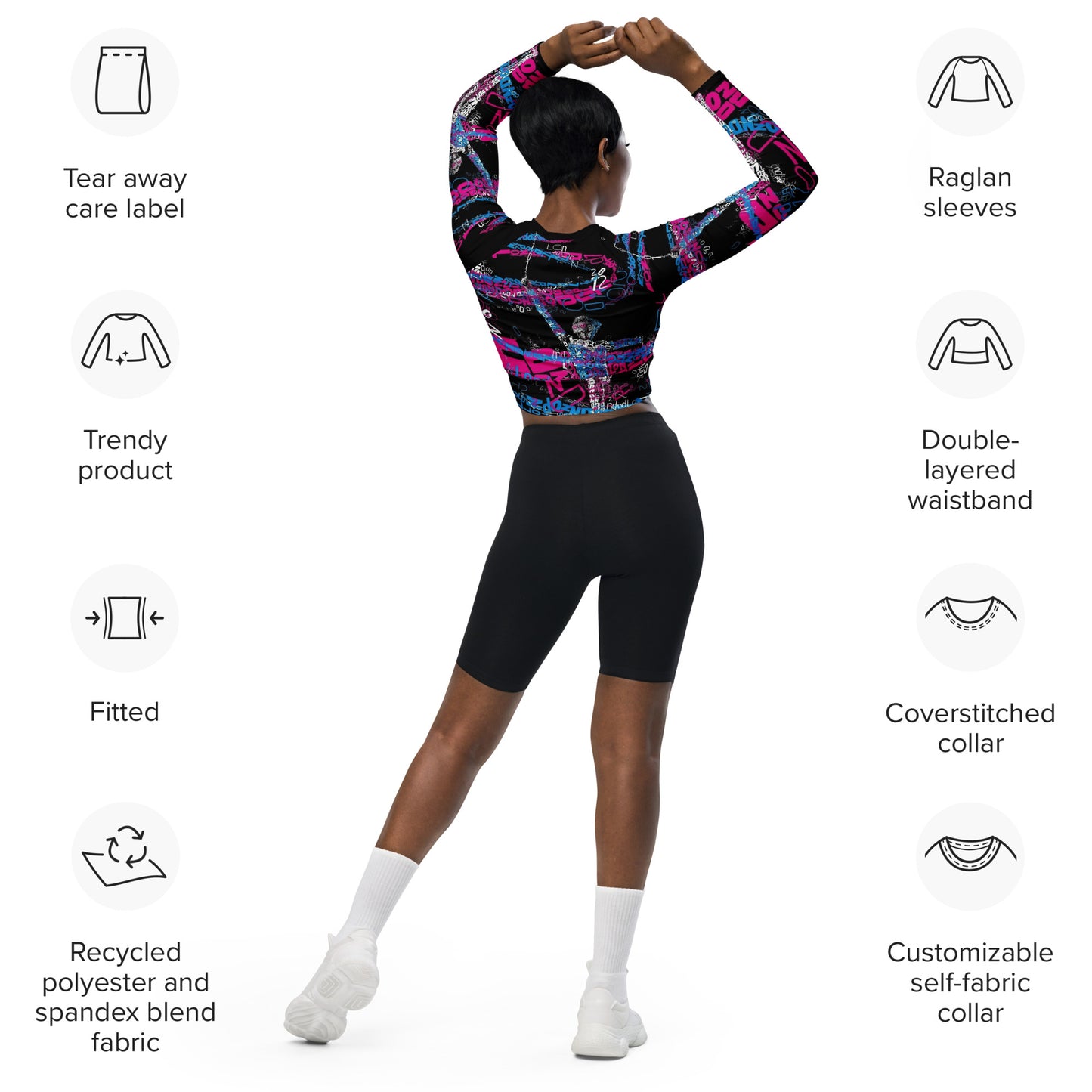SUPA gymnastics Recycled long-sleeve crop top