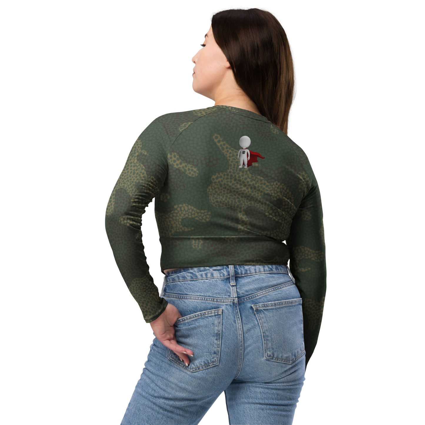 SUPA CAMOUFLAGE Recycled long-sleeve crop top