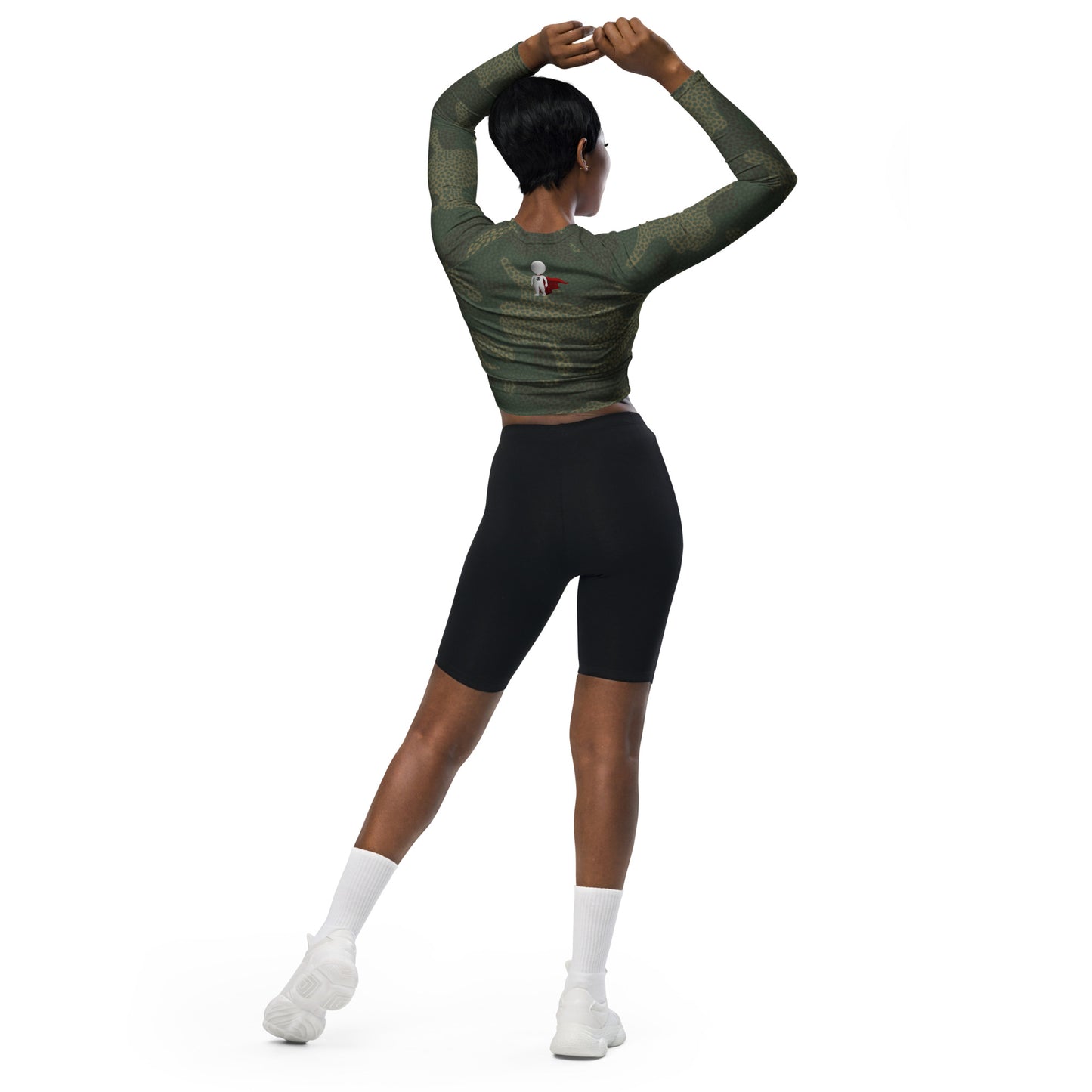 SUPA CAMOUFLAGE Recycled long-sleeve crop top