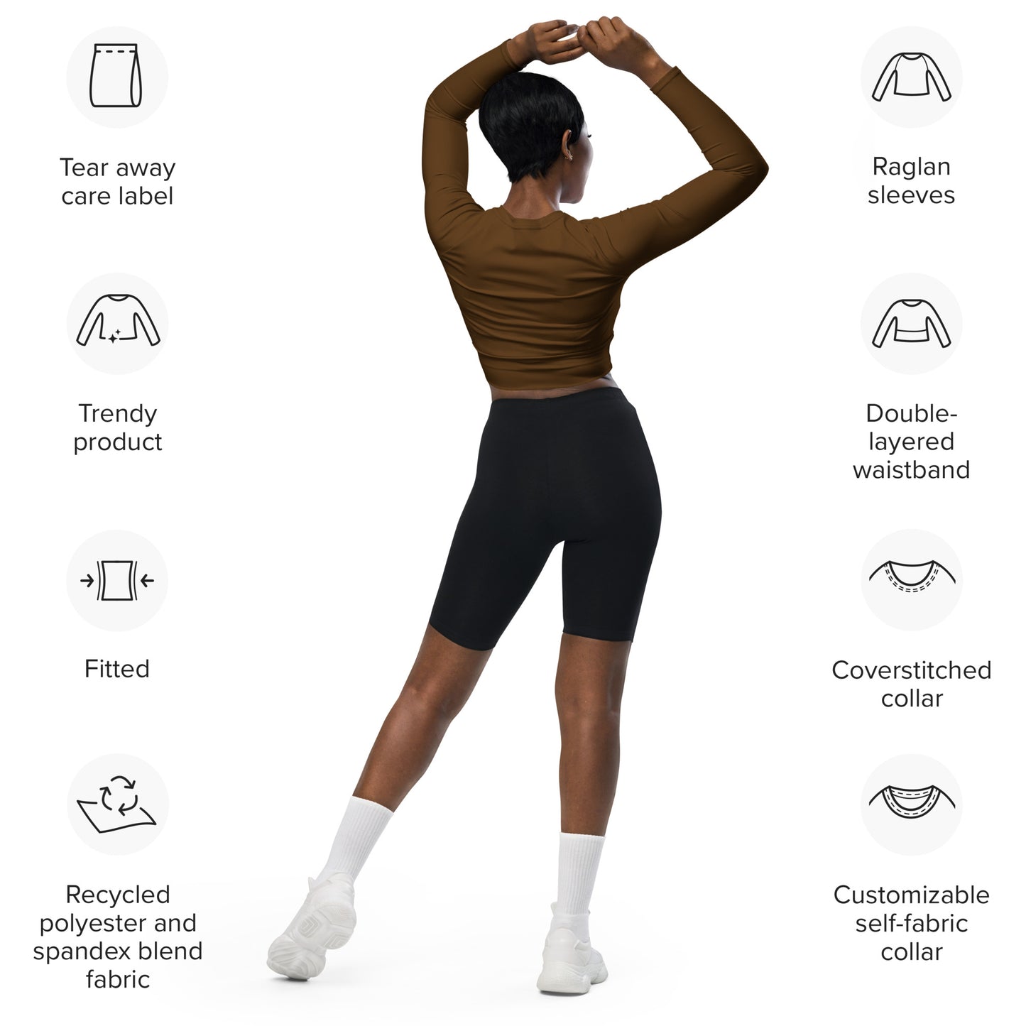 VOYEA Recycled long-sleeve crop top