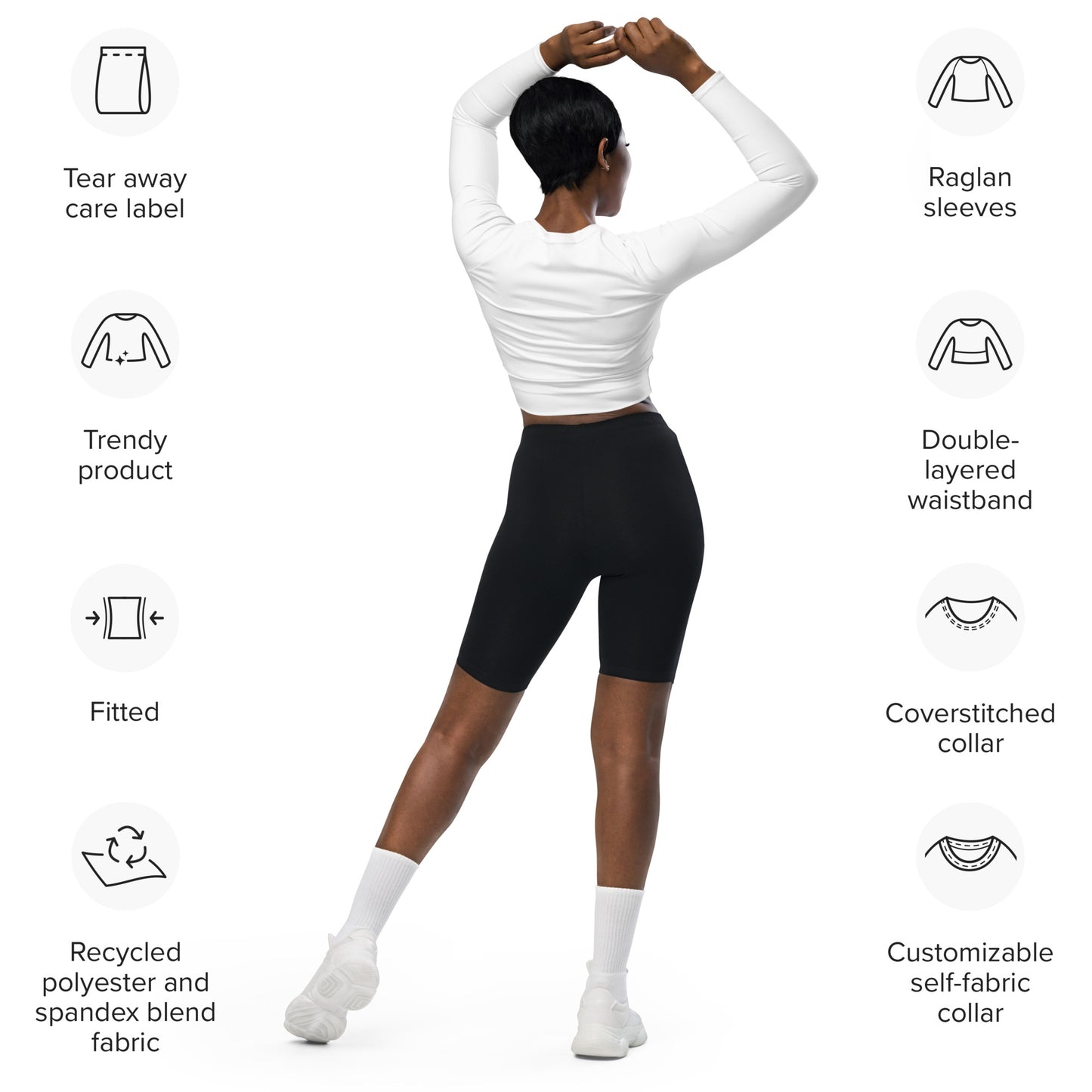 Voyea Recycled long-sleeve crop top