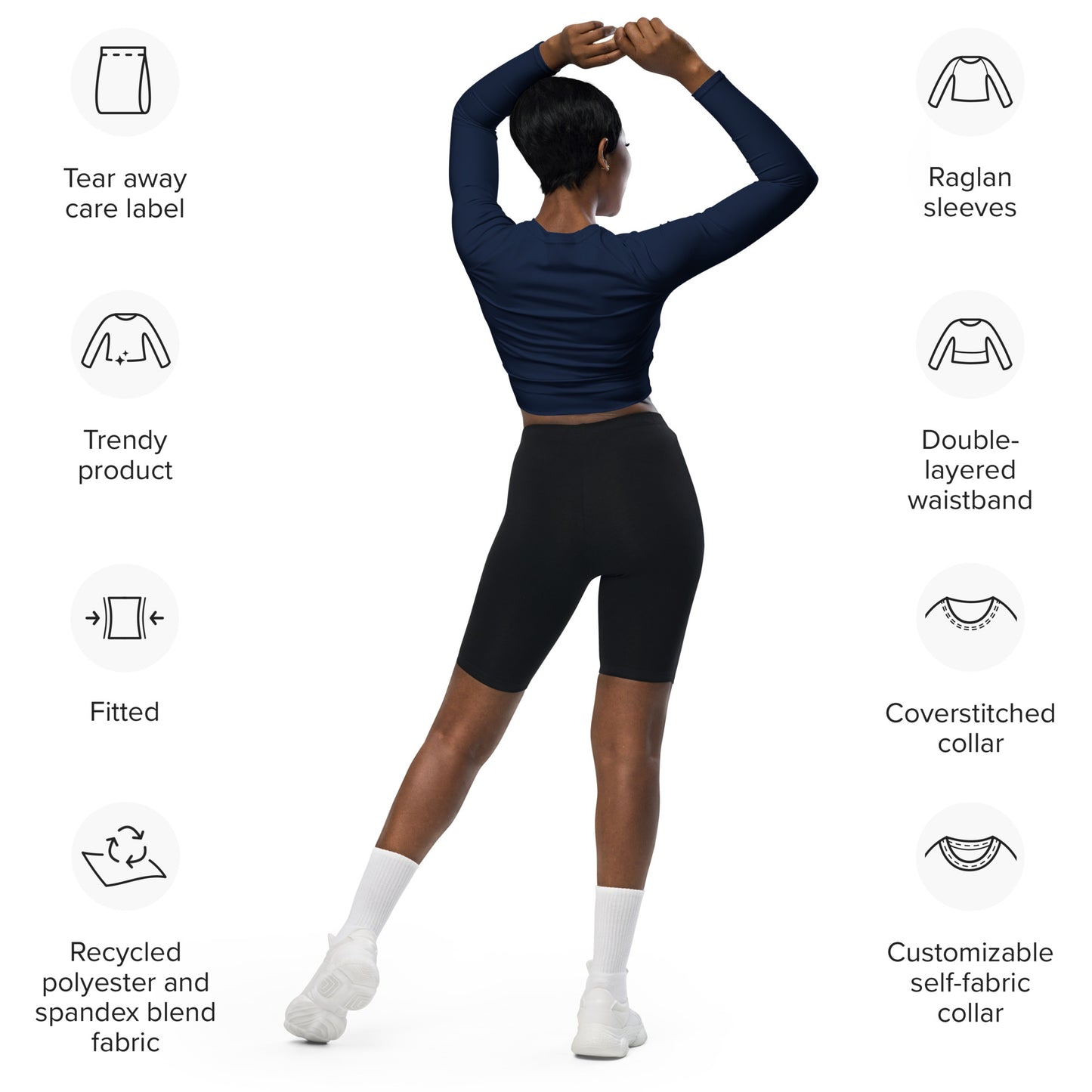 Voyea Recycled long-sleeve crop top