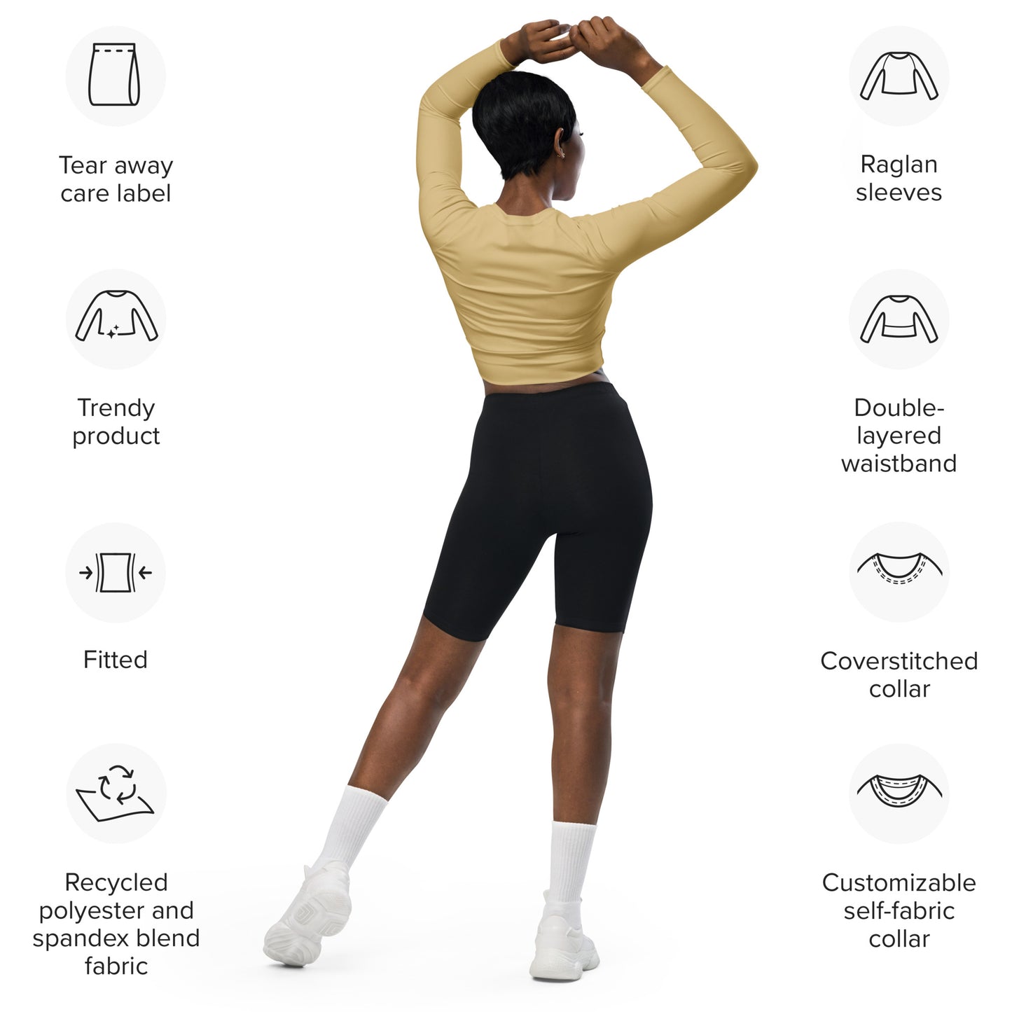 Voyea Recycled long-sleeve crop top