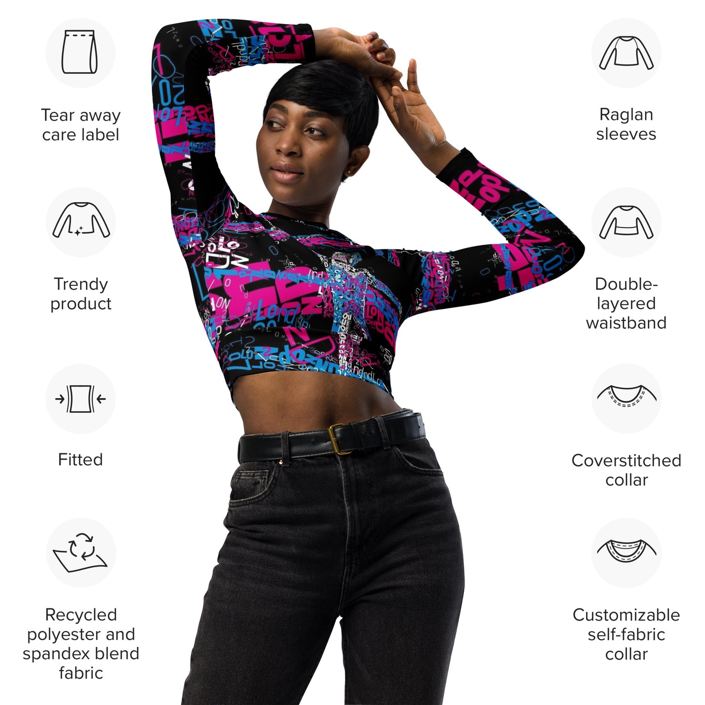 SUPA gymnastics Recycled long-sleeve crop top