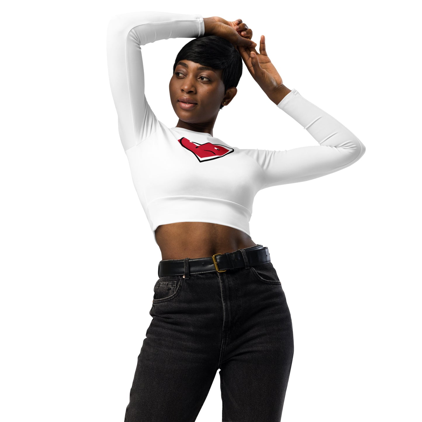 supa heart Recycled long-sleeve crop top