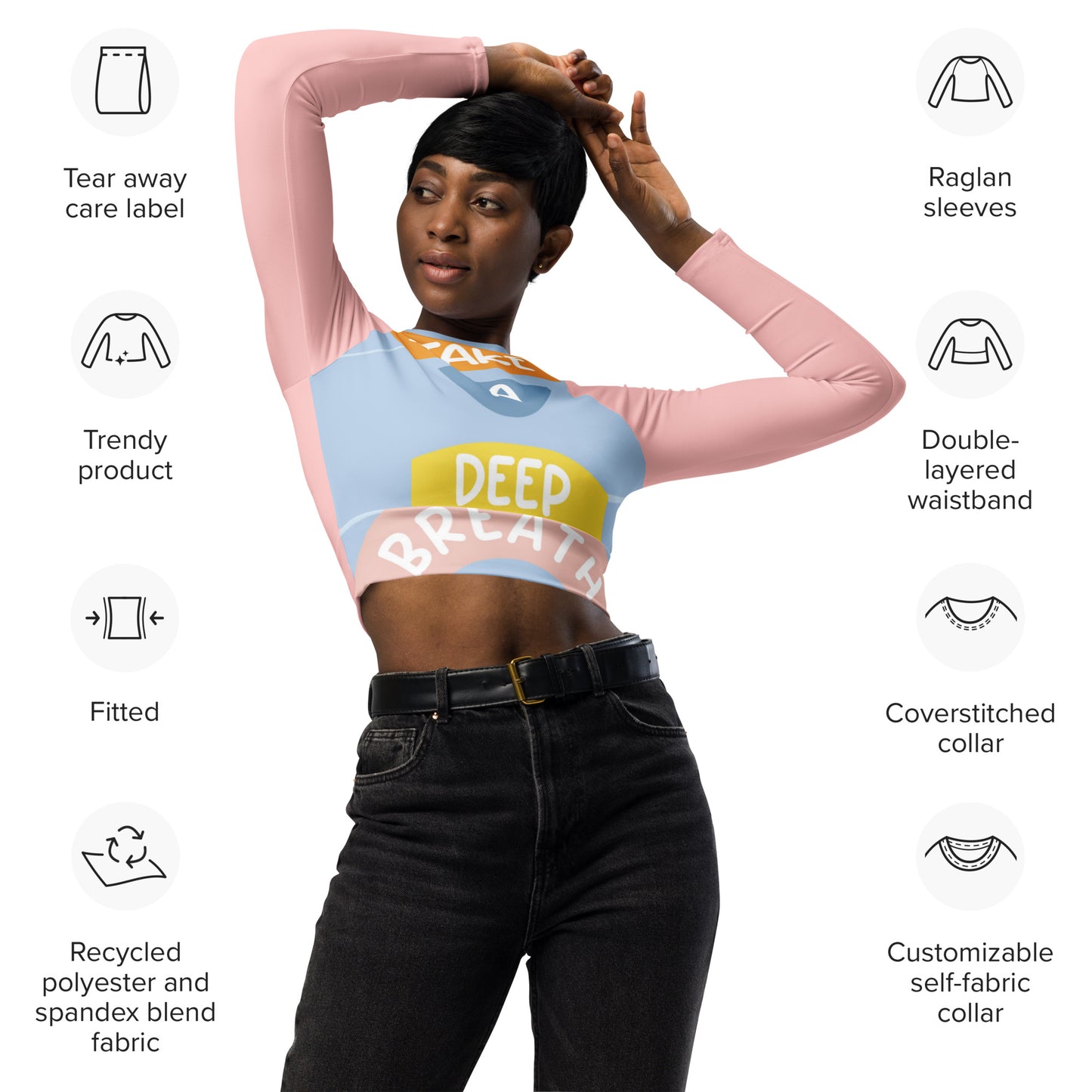 SUPABREATHRecycled long-sleeve crop top