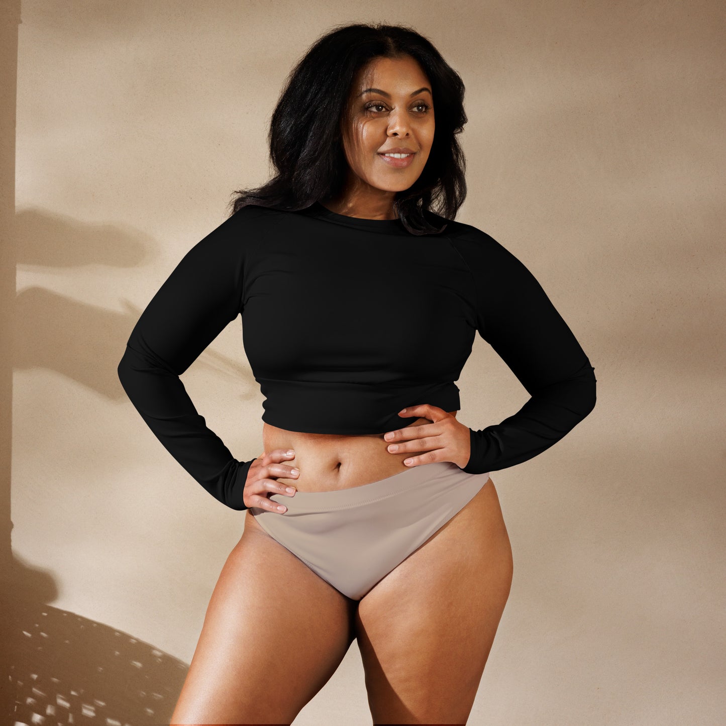 Voyea Recycled long-sleeve crop top