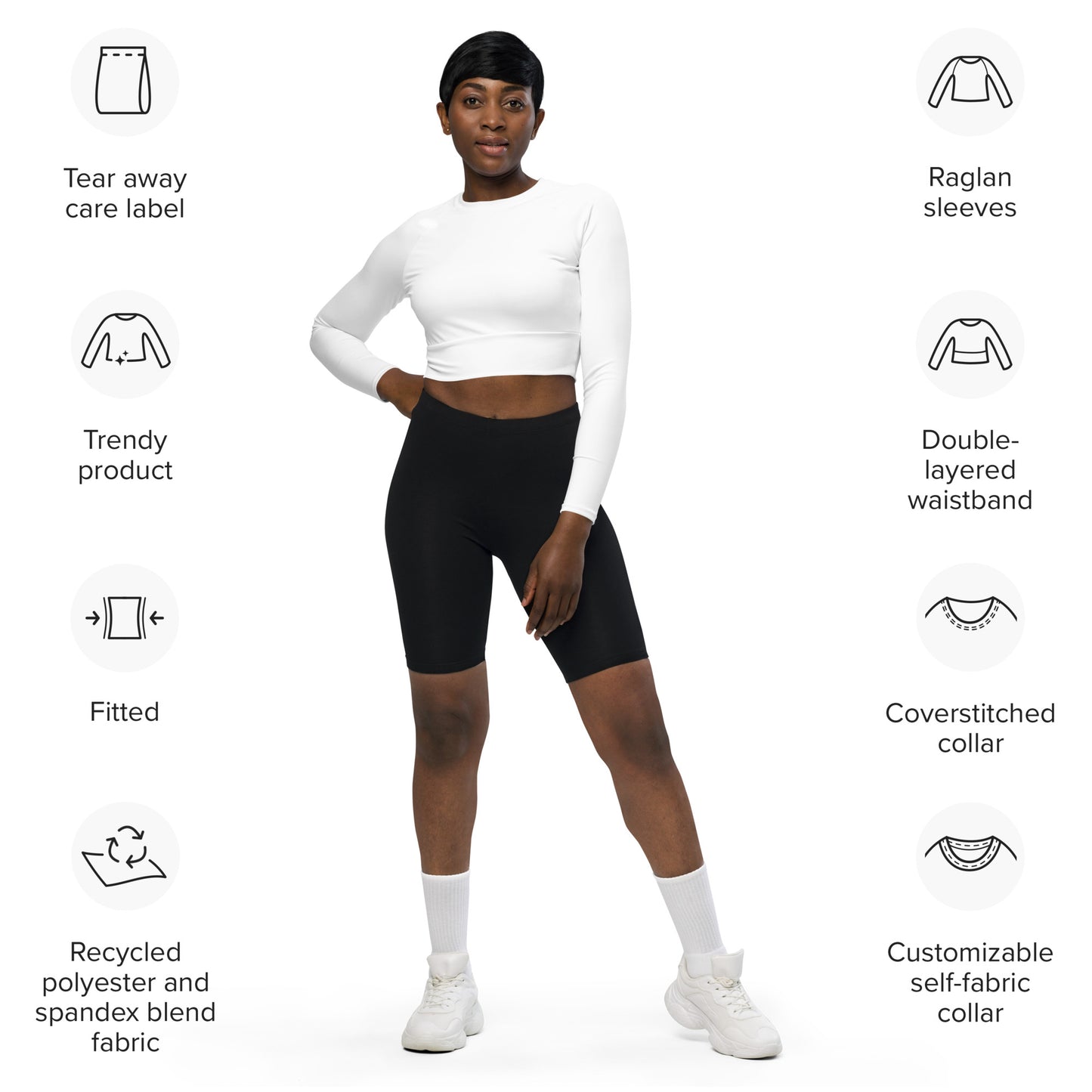Voyea Recycled long-sleeve crop top