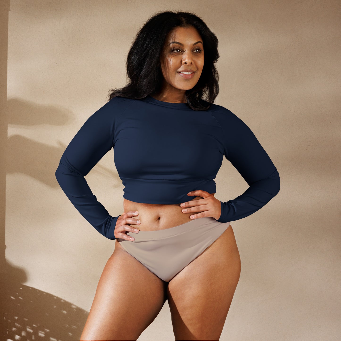 Voyea Recycled long-sleeve crop top