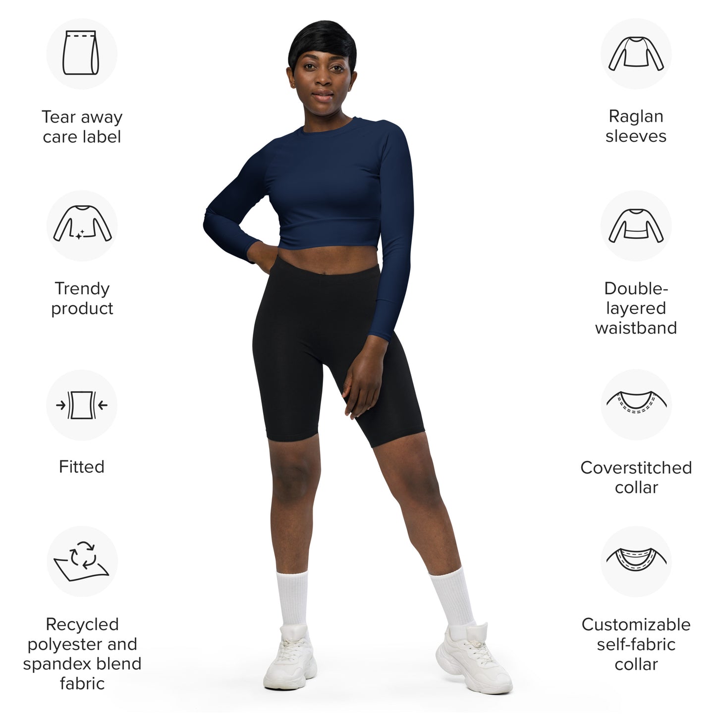 Voyea Recycled long-sleeve crop top