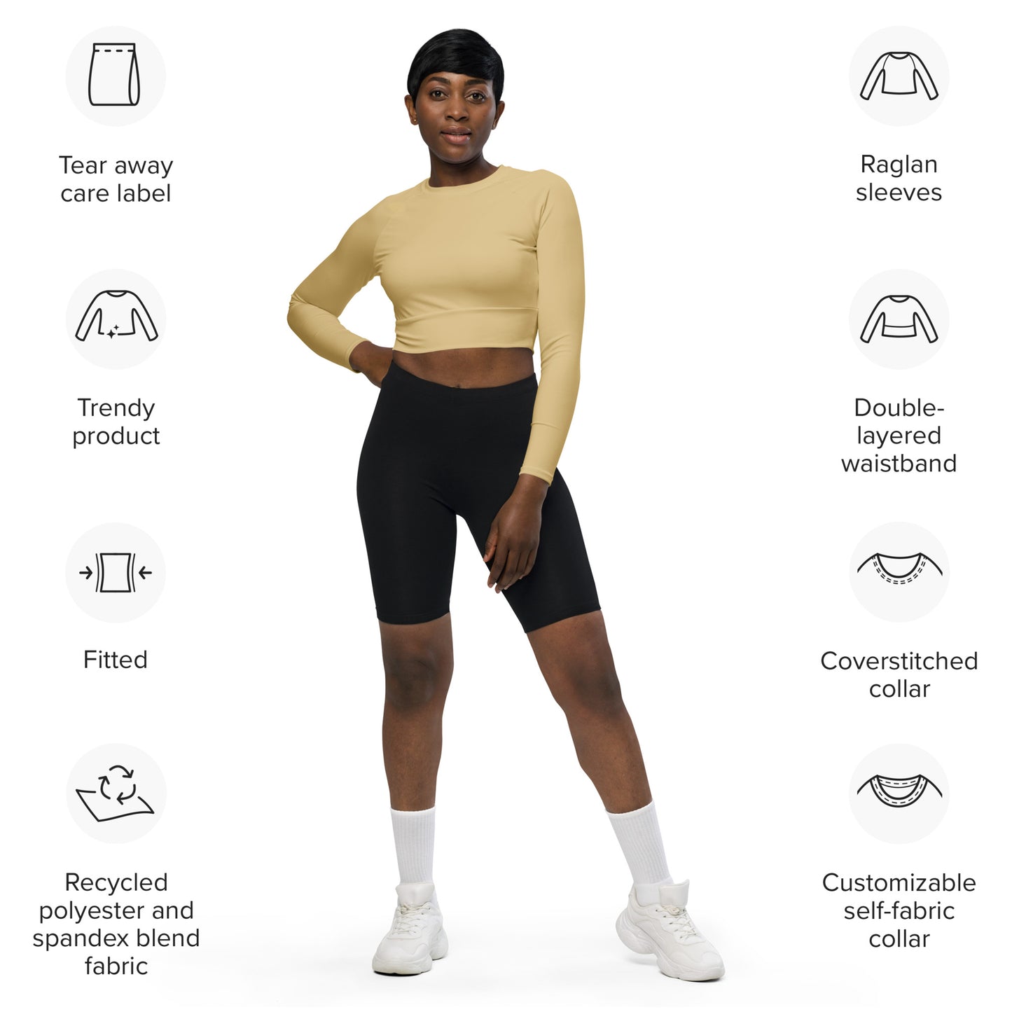 Voyea Recycled long-sleeve crop top