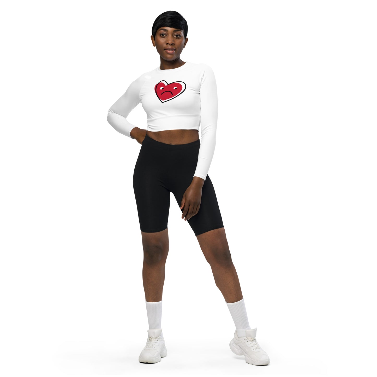 supa heart Recycled long-sleeve crop top