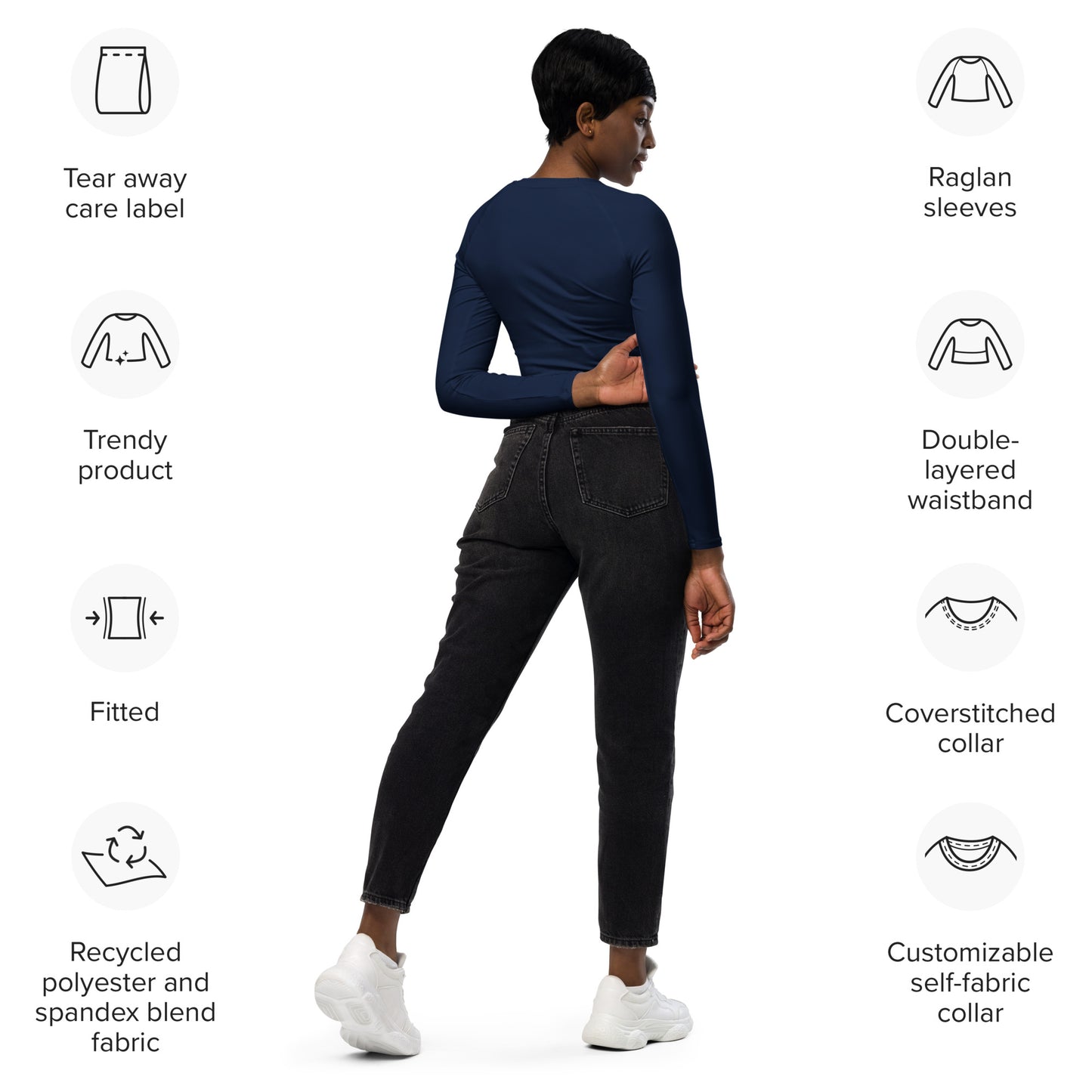 Voyea Recycled long-sleeve crop top