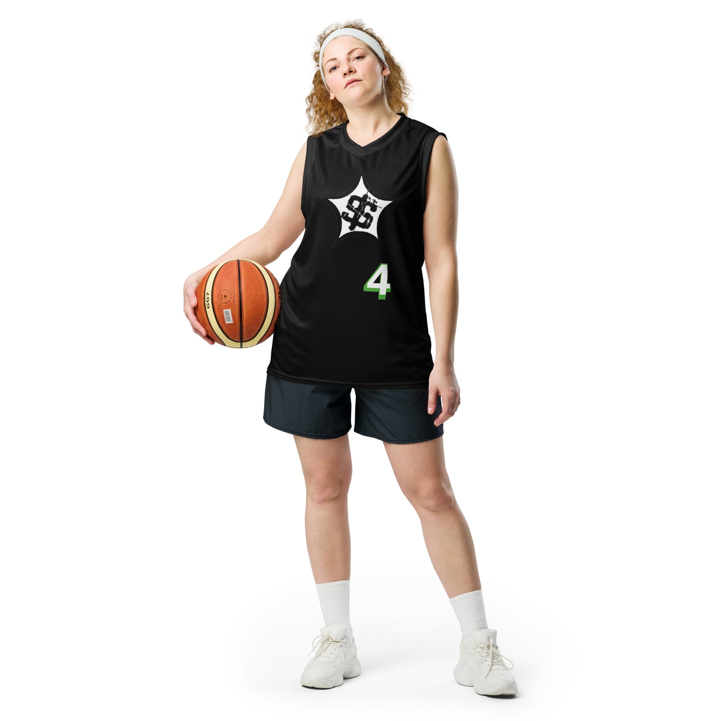 supa black Recycled unisex basketball jersey