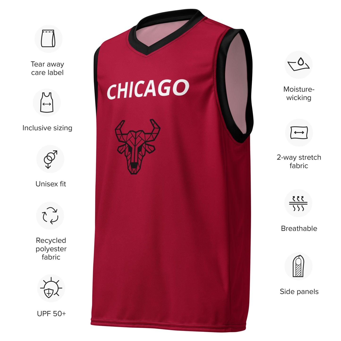 Recycled unisex basketball jersey