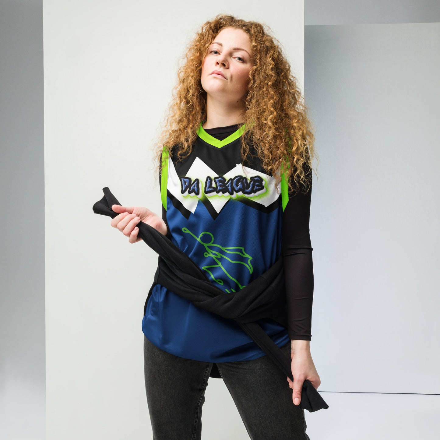 DA LEAGUE blue superkidviciouz Recycled unisex basketball jersey