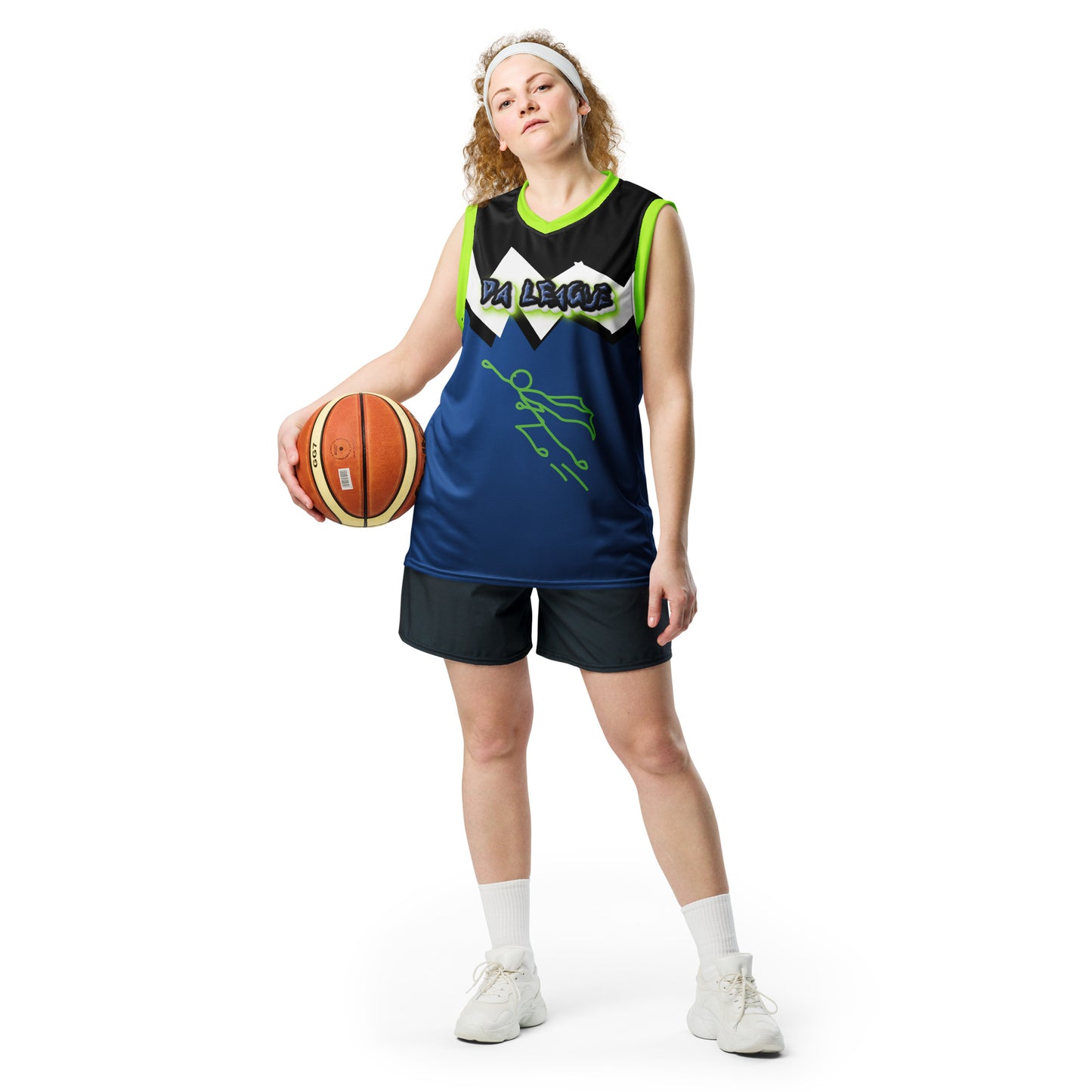 DA LEAGUE blue superkidviciouz Recycled unisex basketball jersey