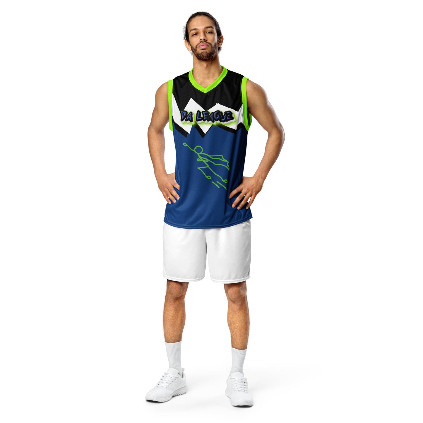 DA LEAGUE blue superkidviciouz Recycled unisex basketball jersey