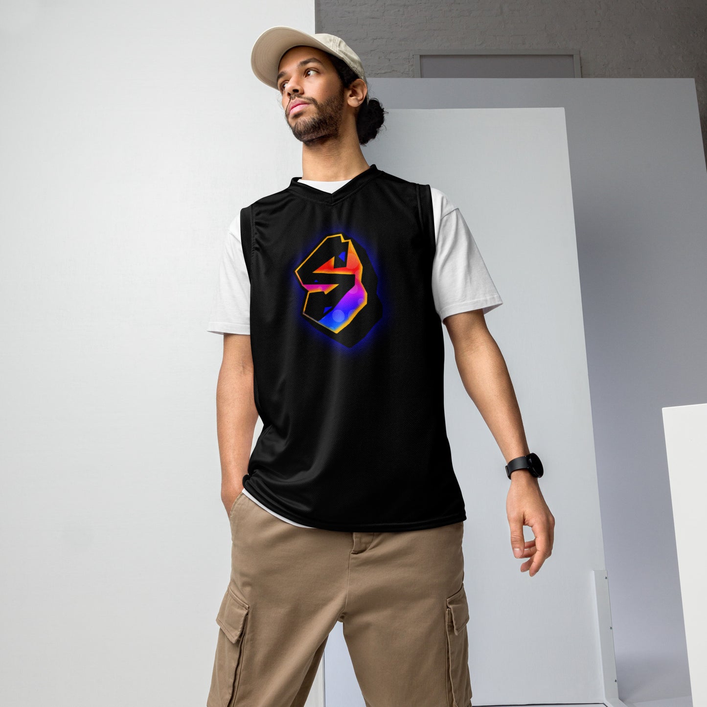 DALEAGUERAINBOWRecycled unisex basketball jersey