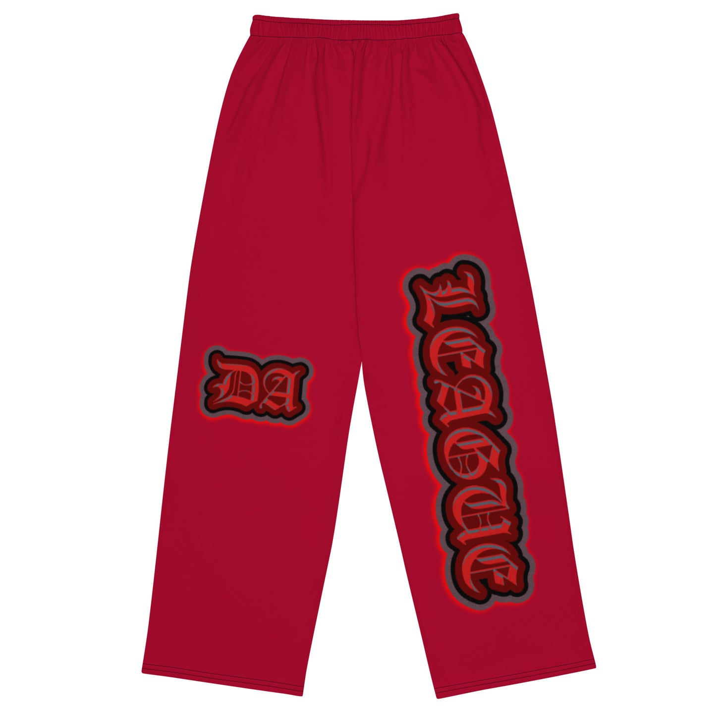 da league red-----ALL-over print unisex wide-leg pants