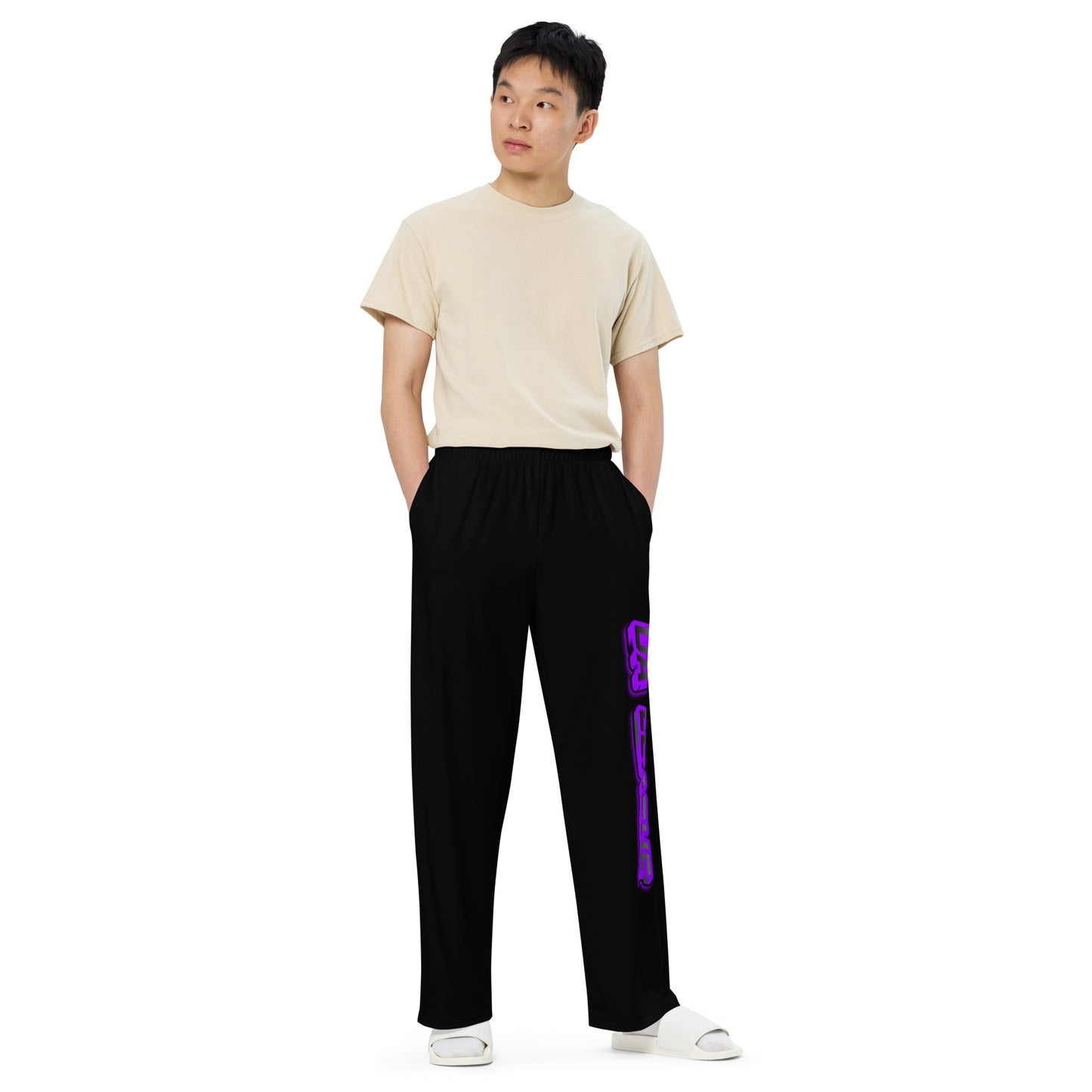da league PURPLE--==ALL--over print unisex wide-leg pants