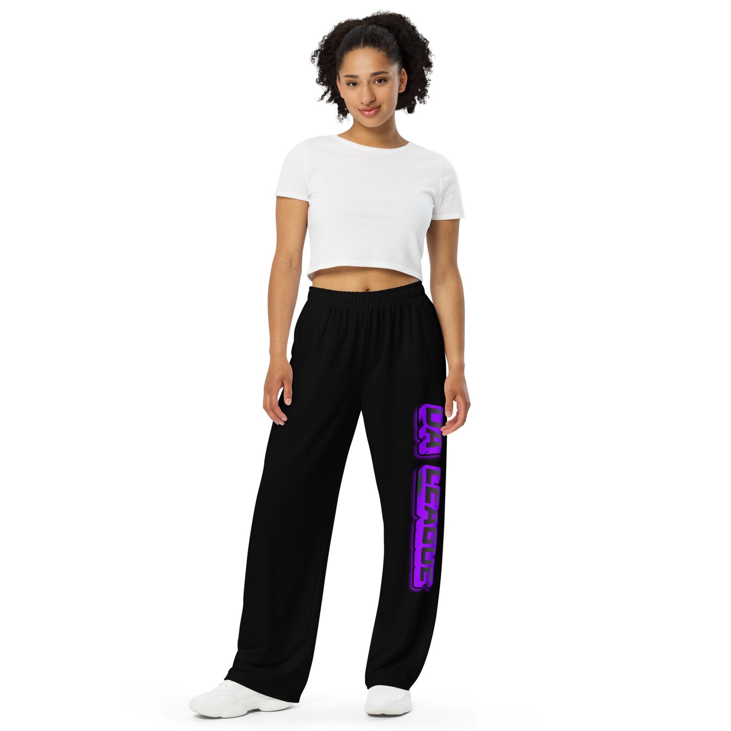 da league PURPLE--==ALL--over print unisex wide-leg pants