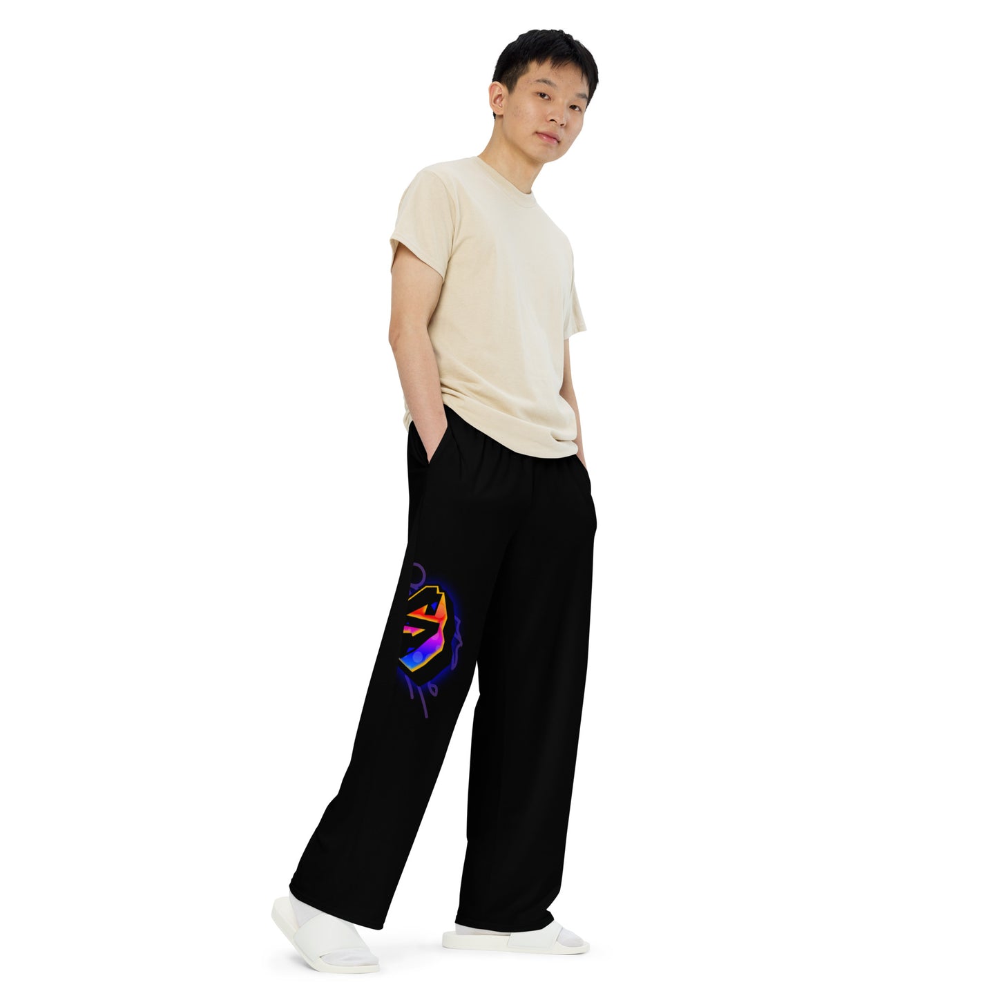 SUPARAINBOWAll-over print unisex wide-leg pants