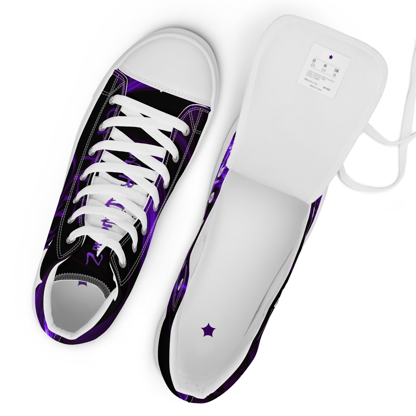 SuPeR PUrplE Men’s high top canvas shoes