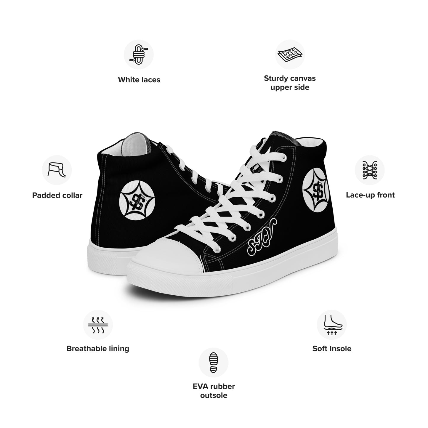 SKV Men’s high top canvas shoes