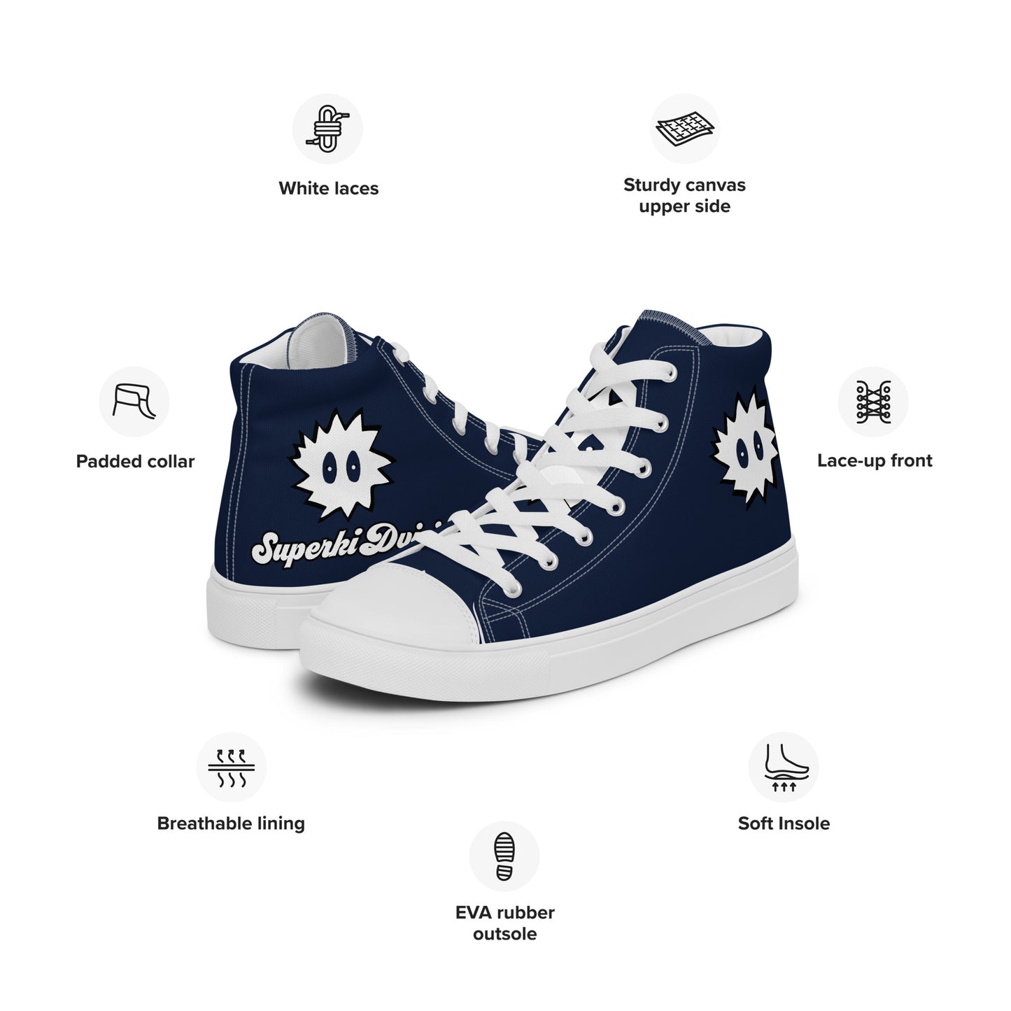 Men’s high top canvas shoes