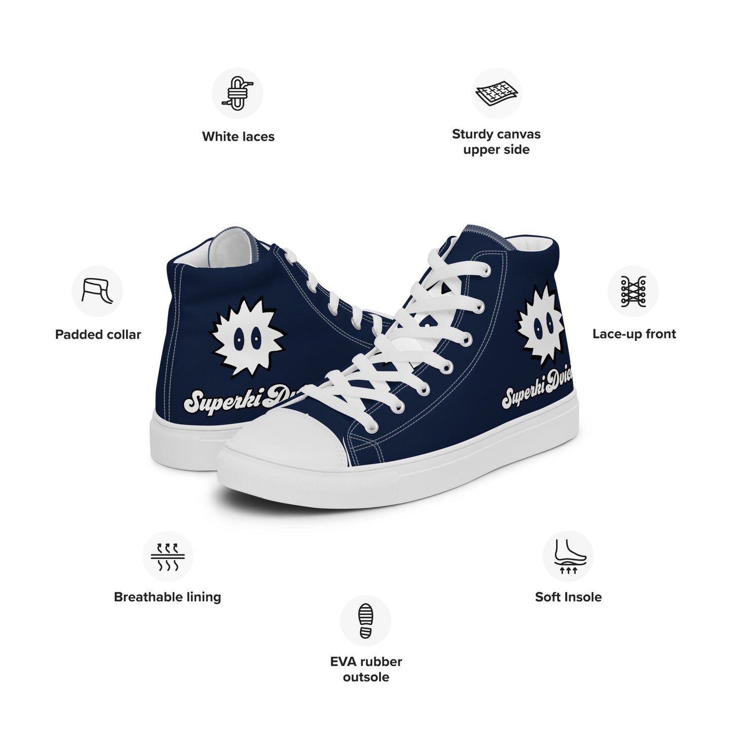 Men’s high top canvas shoes