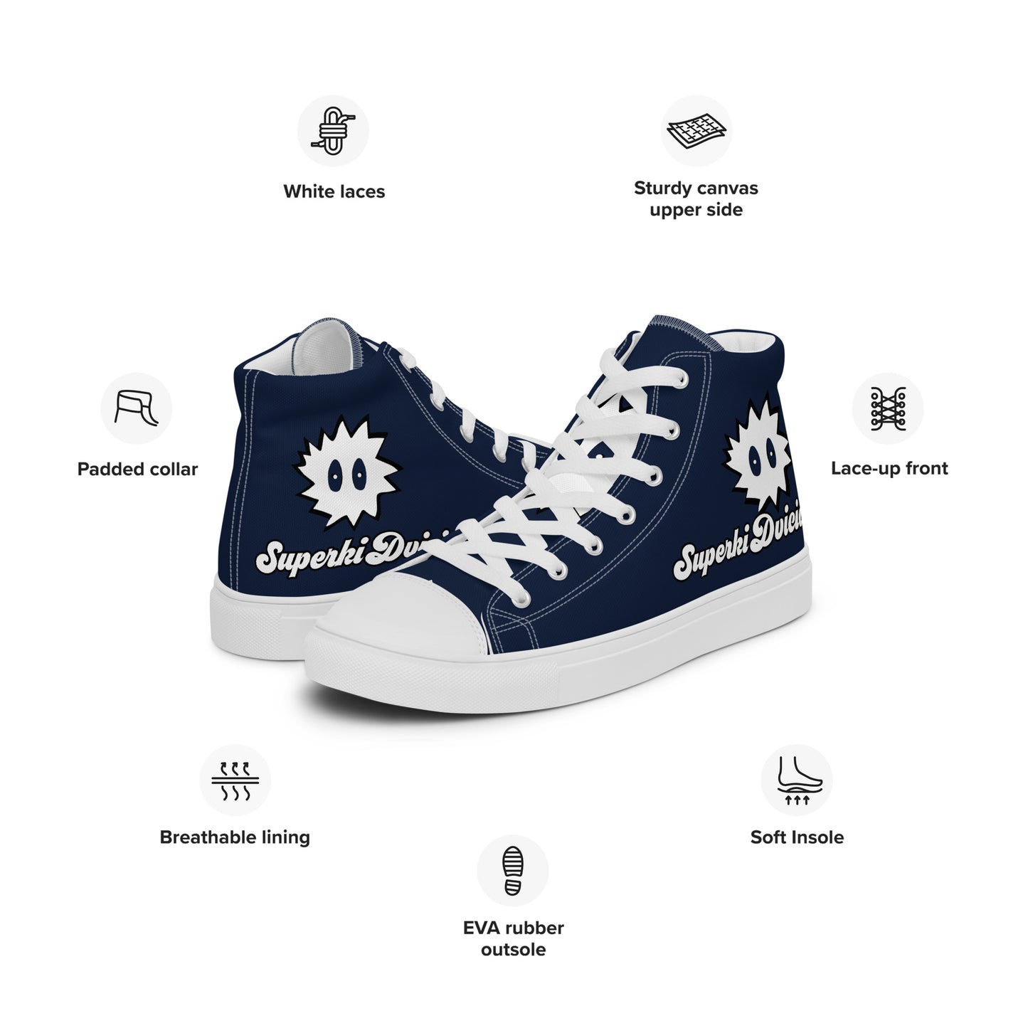 Men’s high top canvas shoes