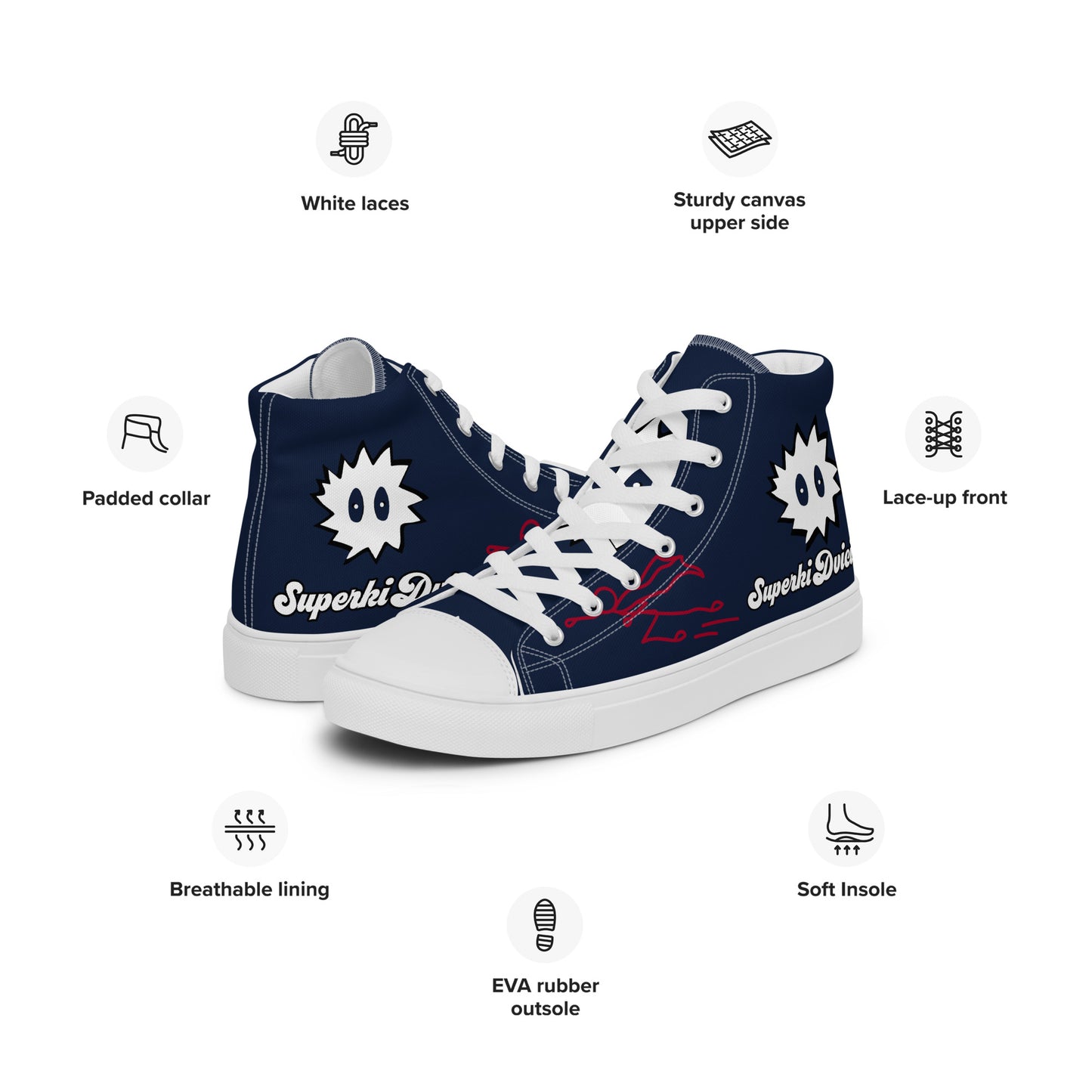 Men’s high top canvas shoes