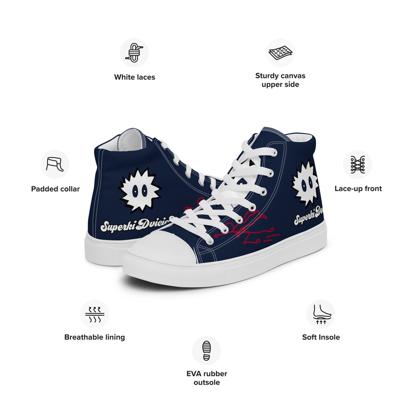 Men’s high top canvas shoes