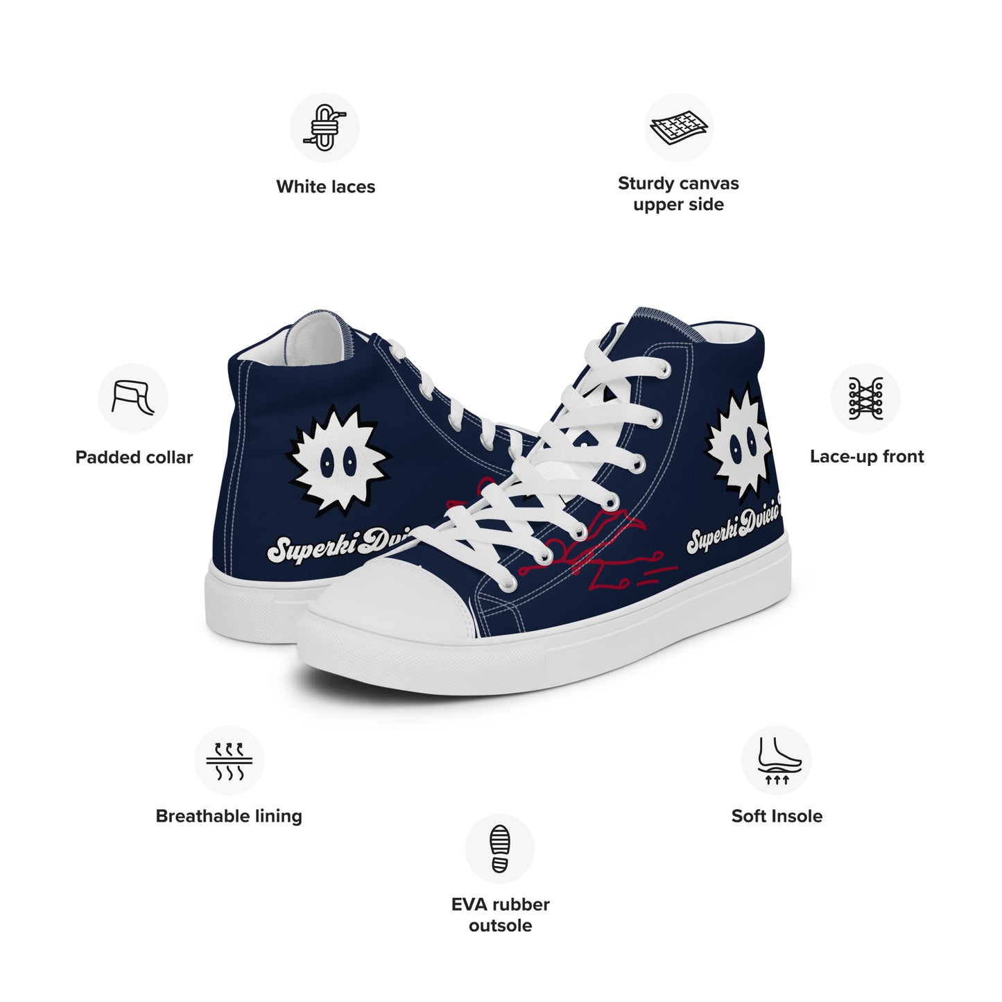 Men’s high top canvas shoes