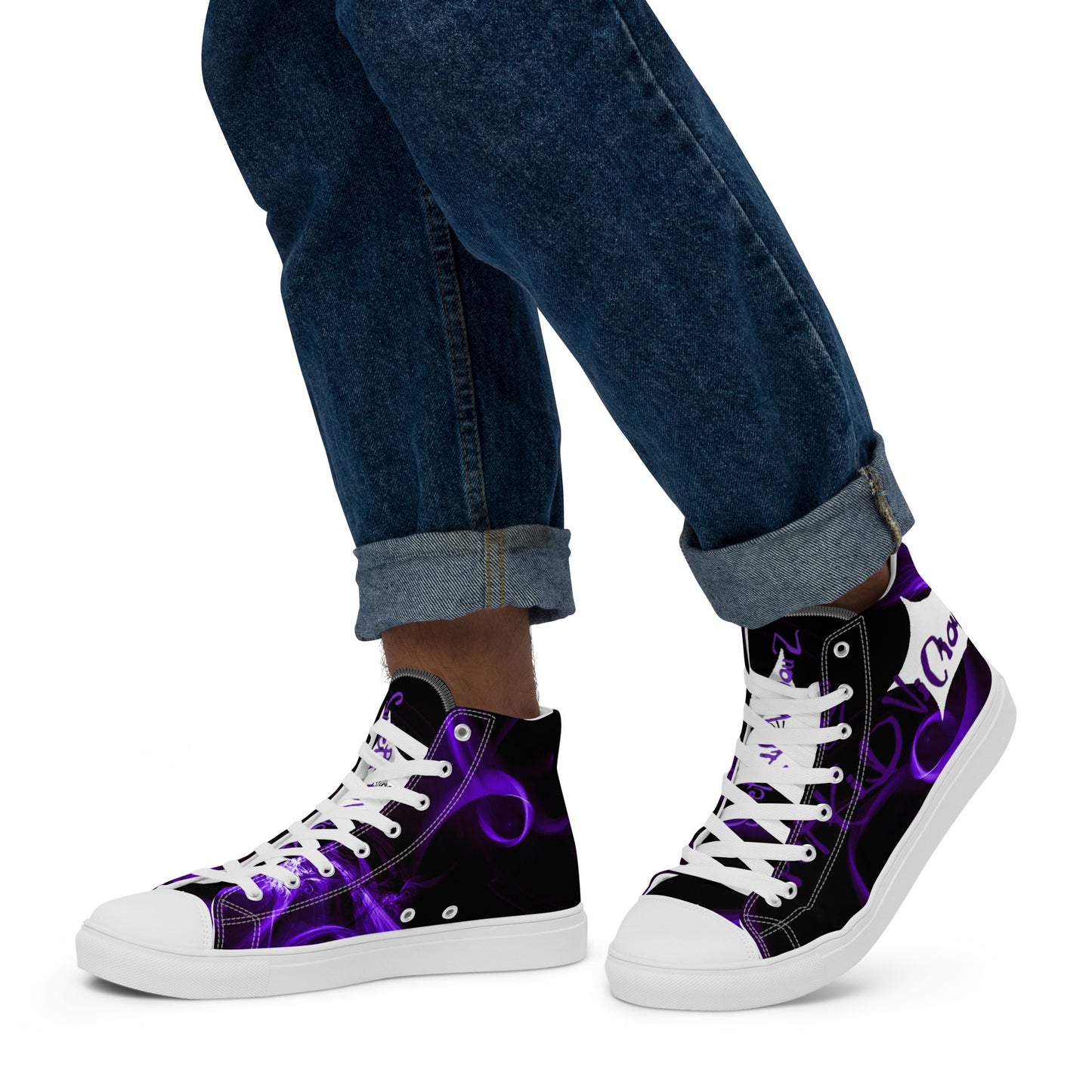 SuPeR PUrplE Men’s high top canvas shoes