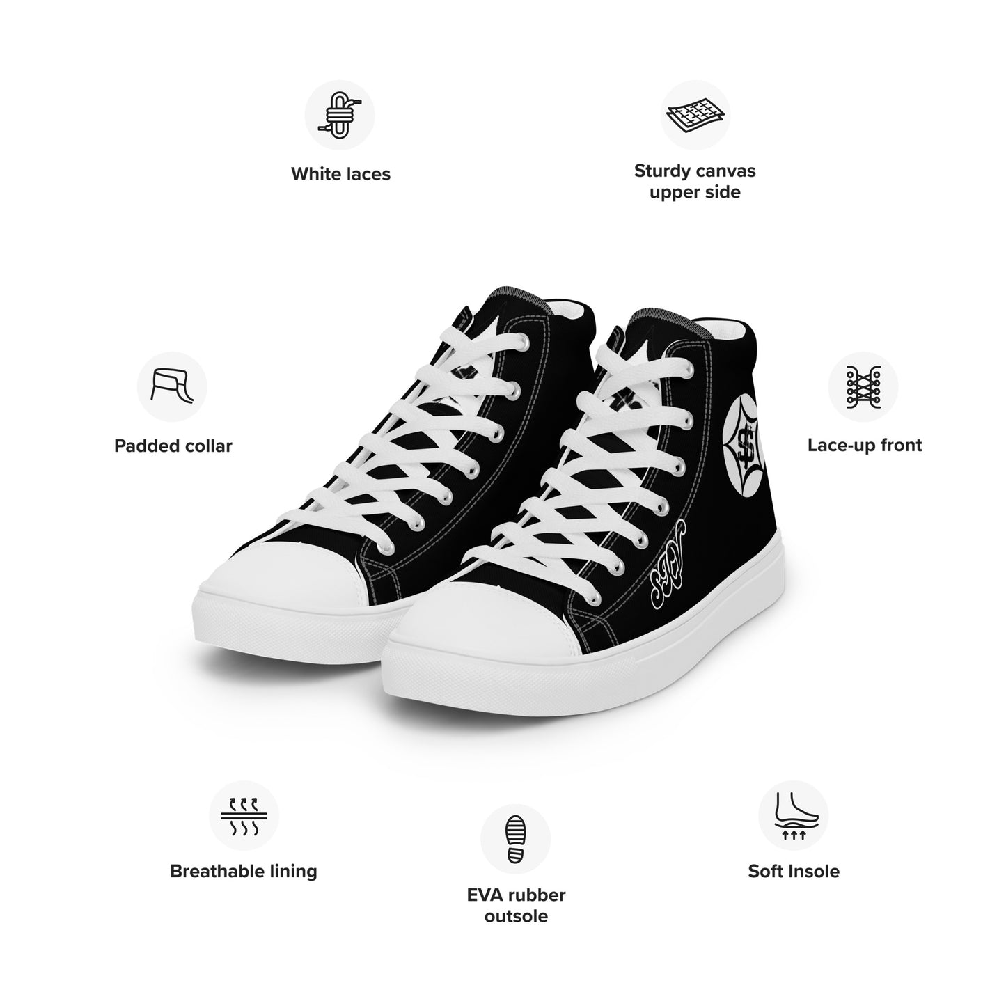 SKV Men’s high top canvas shoes