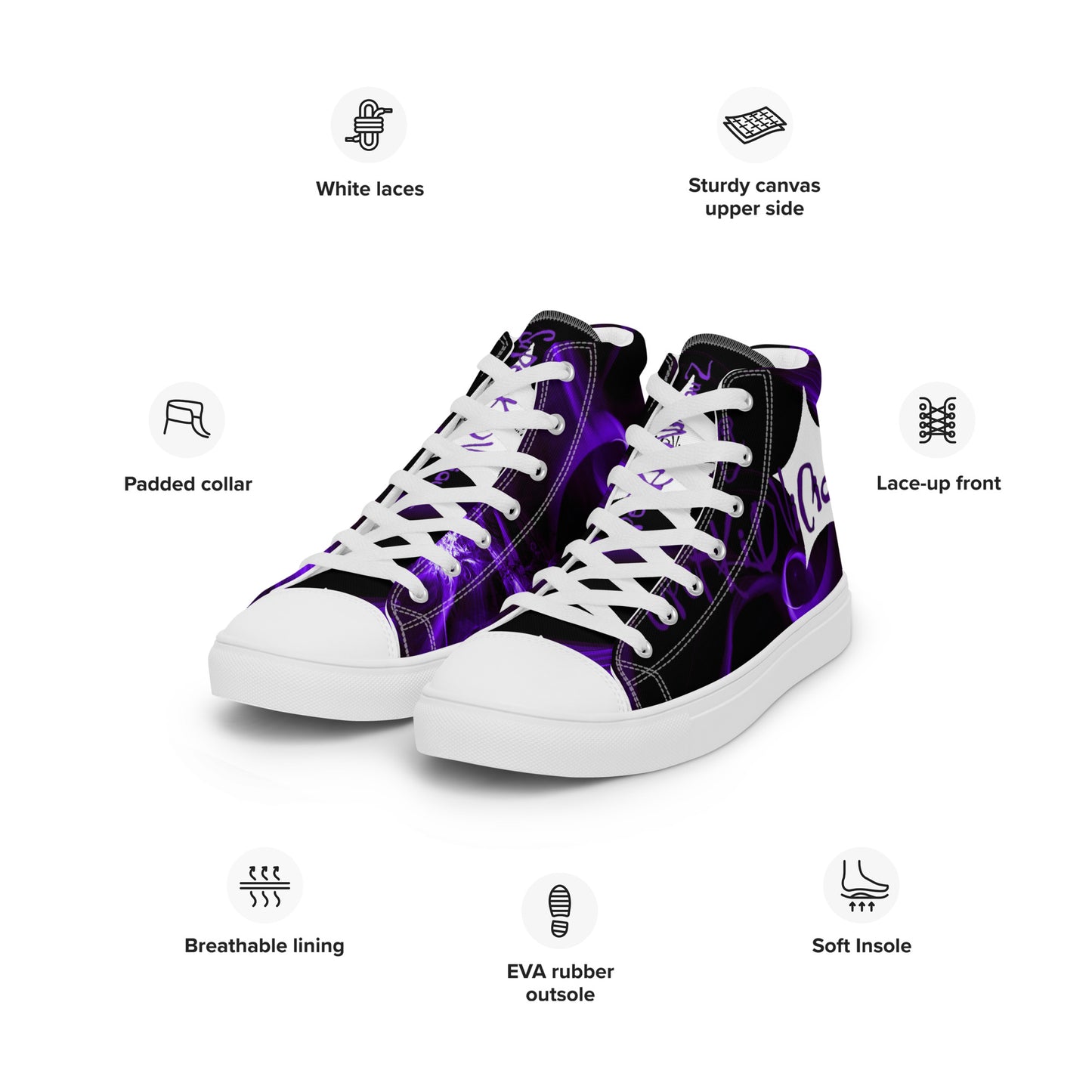 SuPeR PUrplE Men’s high top canvas shoes