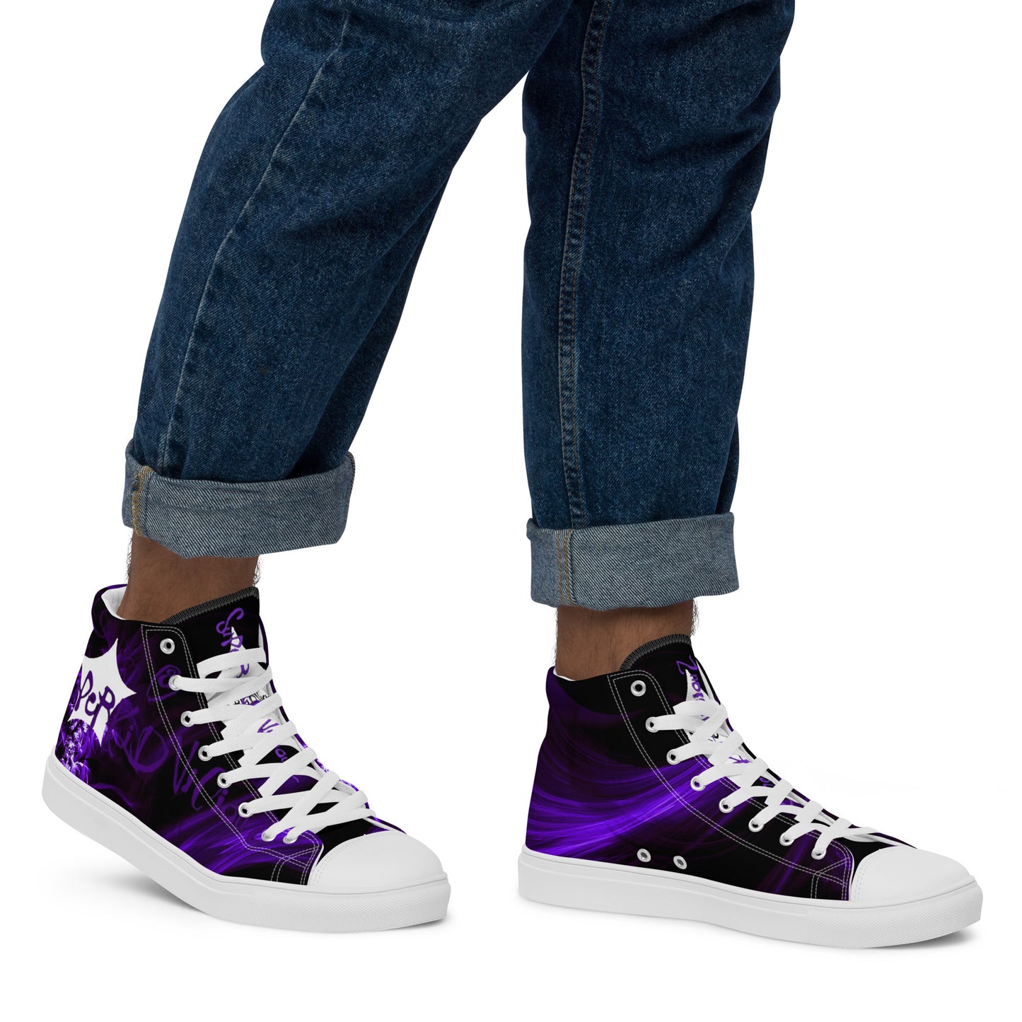 SuPeR PUrplE Men’s high top canvas shoes