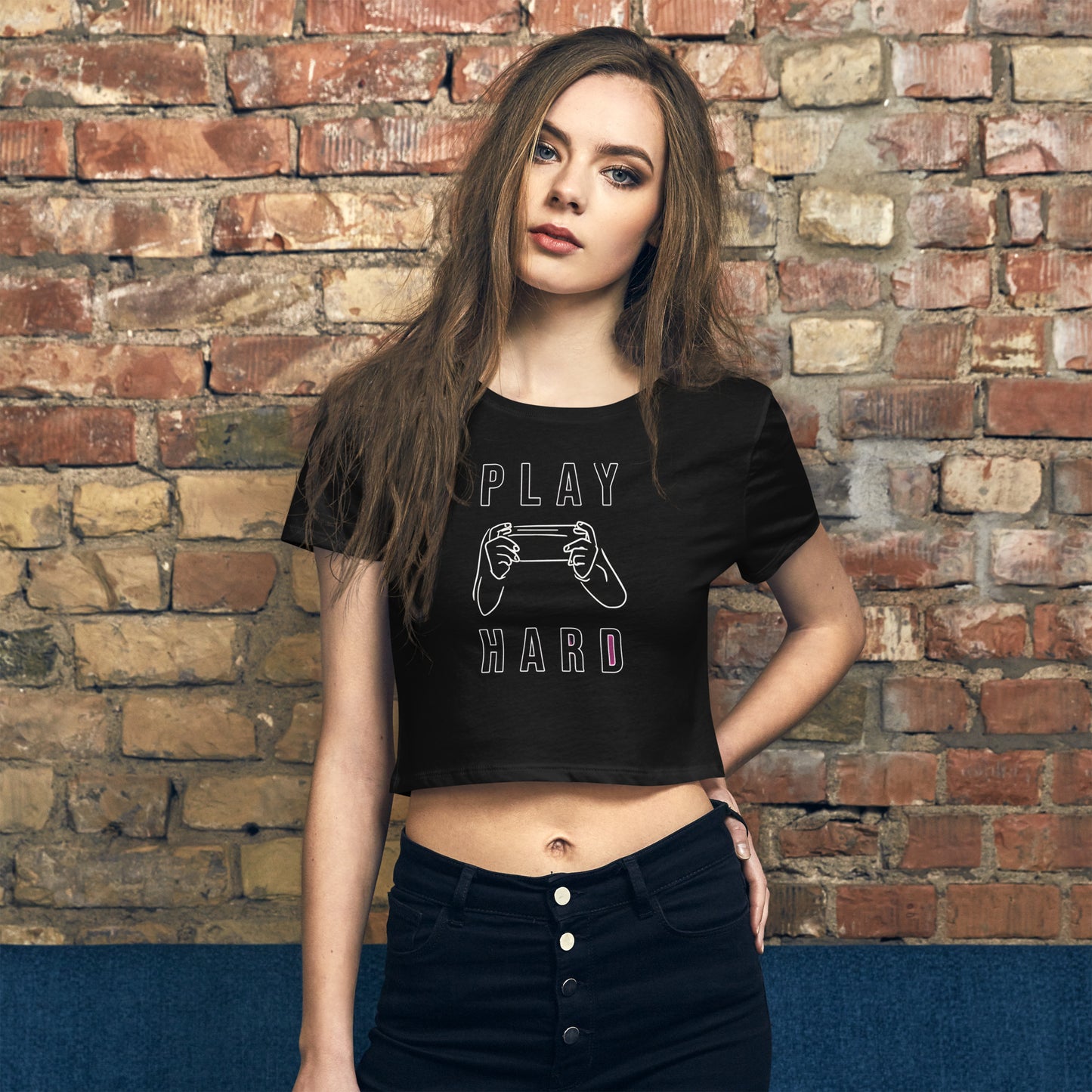 SuPerKiDViCiouZ play hard Women’s Crop Tee