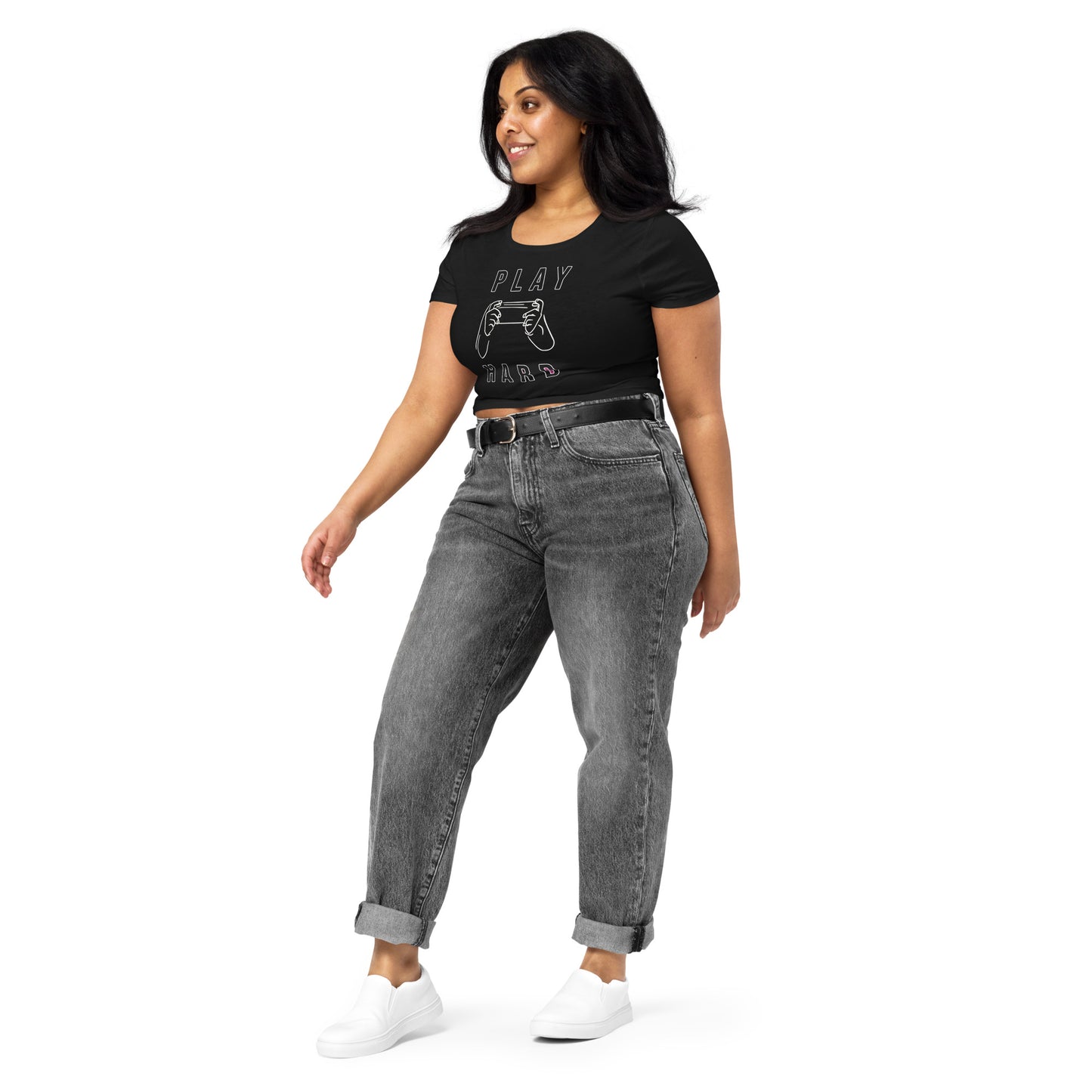 SuPerKiDViCiouZ play hard Women’s Crop Tee