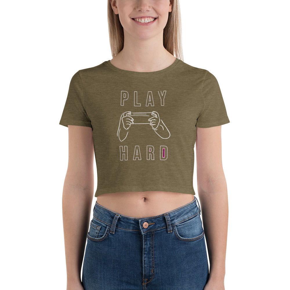 SuPerKiDViCiouZ play hard Women’s Crop Tee
