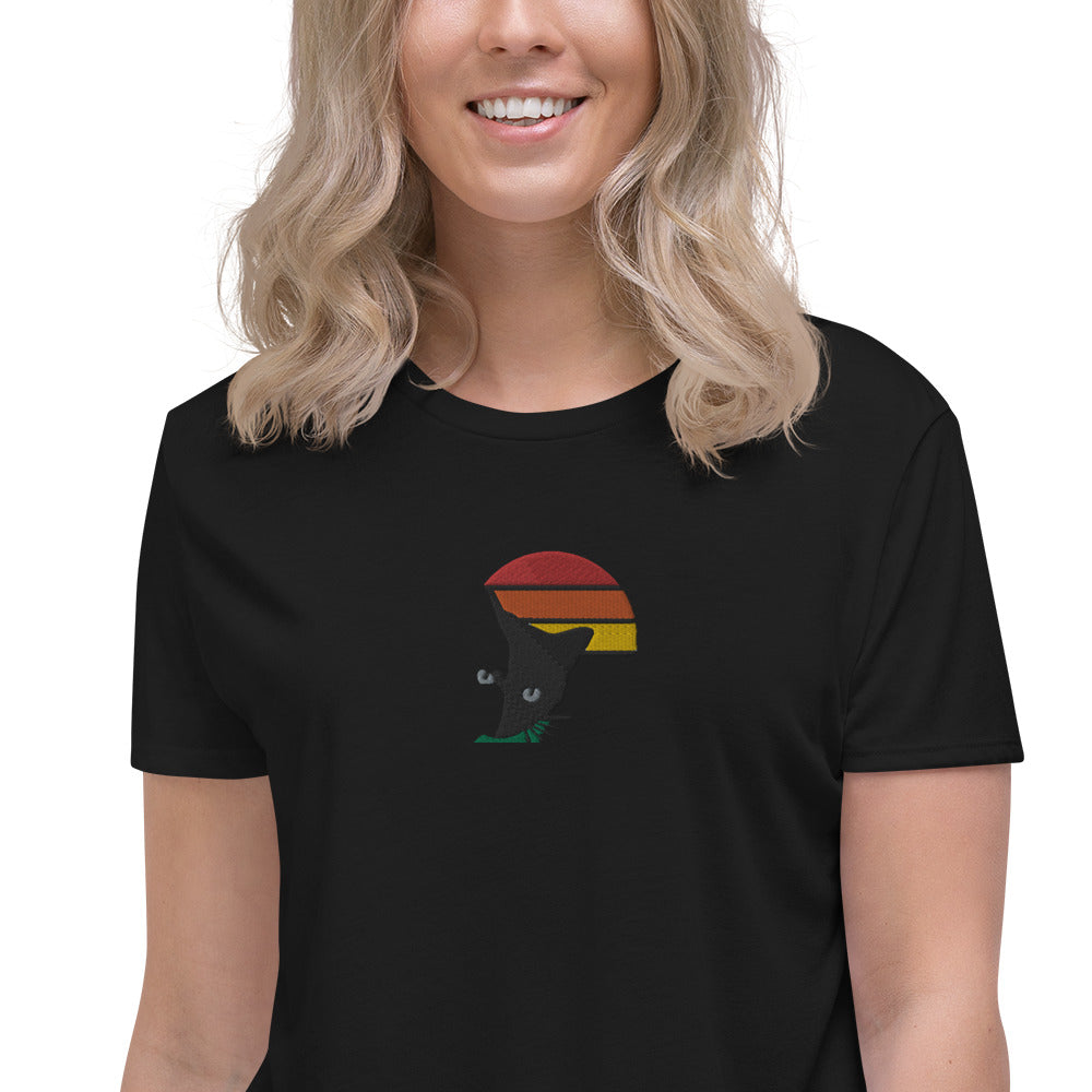 SuPeR cat Crop Tee