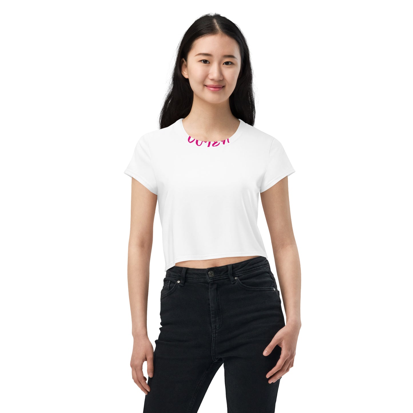 VOYEA All-Over Print Crop Tee