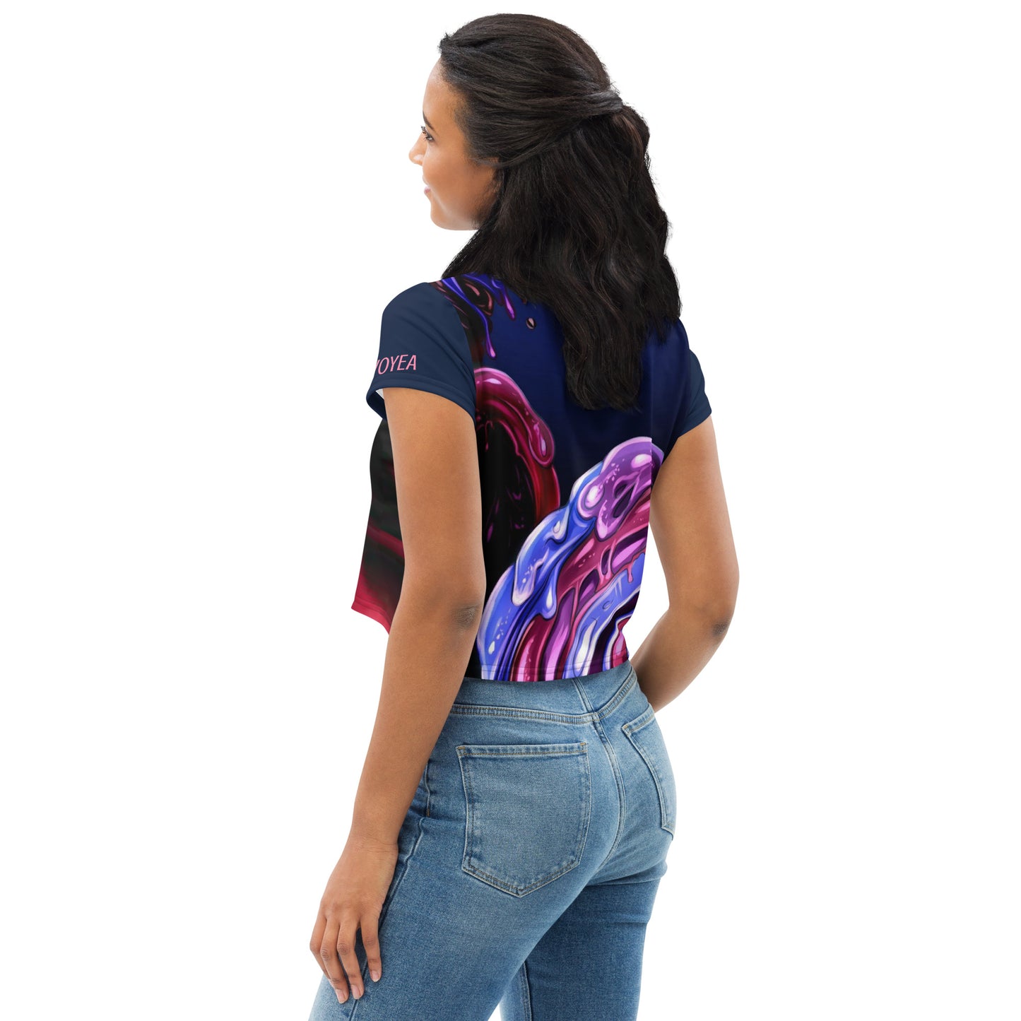 VOYEA GAMER GIRL All-Over Print Crop Tee