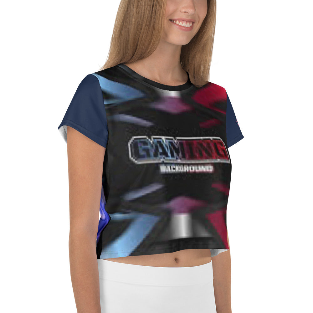 VOYEA GAMER GIRL All-Over Print Crop Tee