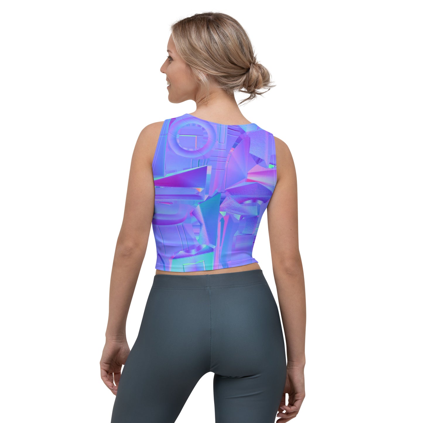 neON purple SuPeR MeSH Crop Top