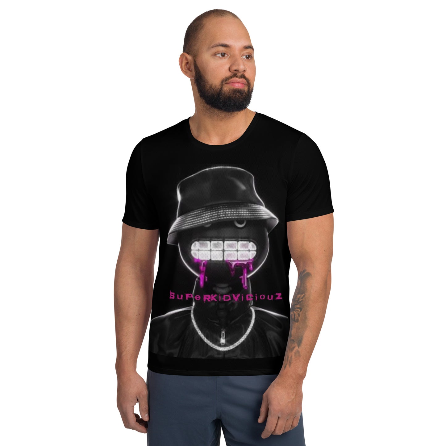 SUPA HOT PINK All-Over Print Men's Athletic T-shirt
