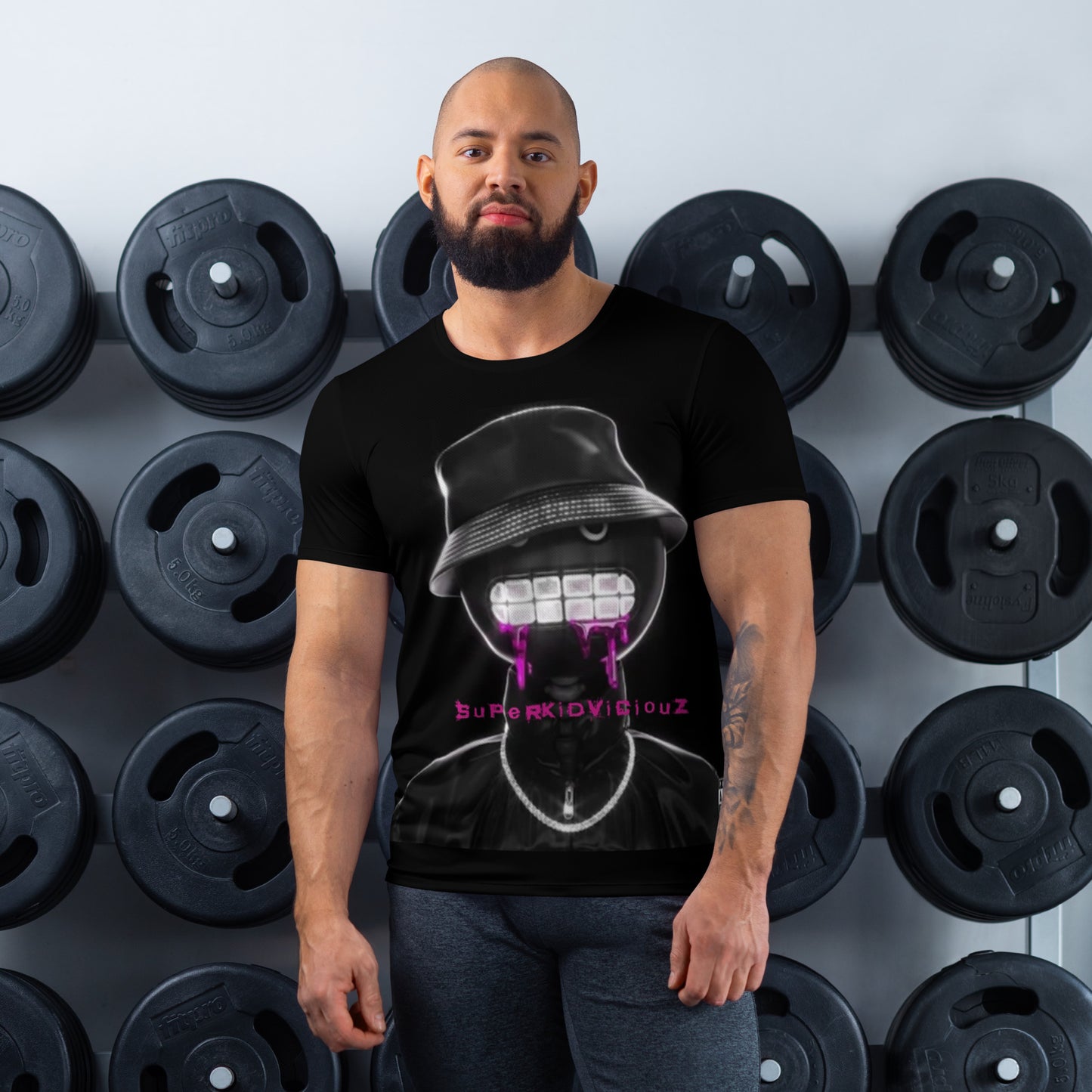 SUPA HOT PINK All-Over Print Men's Athletic T-shirt